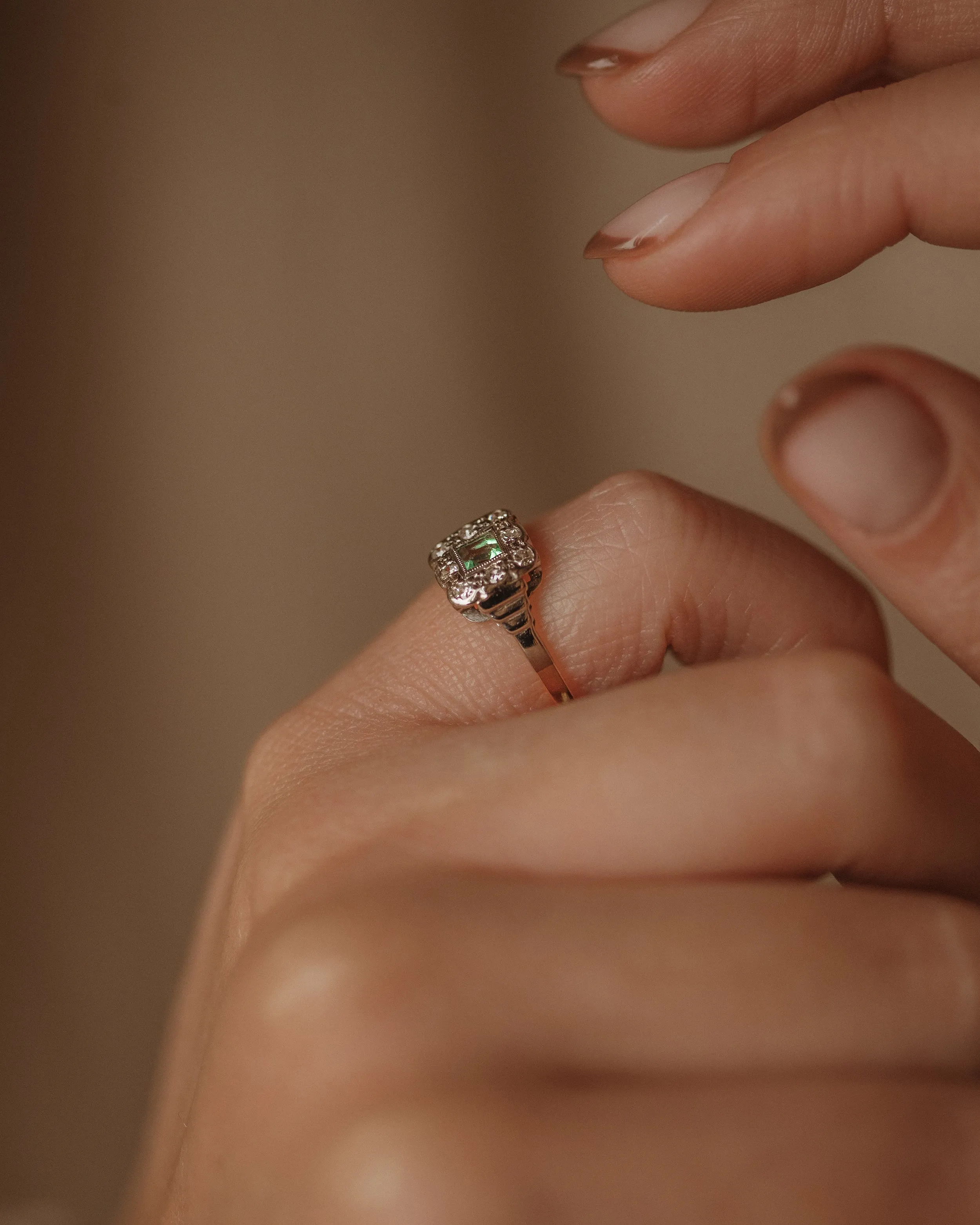 Johanna 1962 18ct Gold Emerald & Diamond Ring sold by Rock n Rose product image thumbnail 2