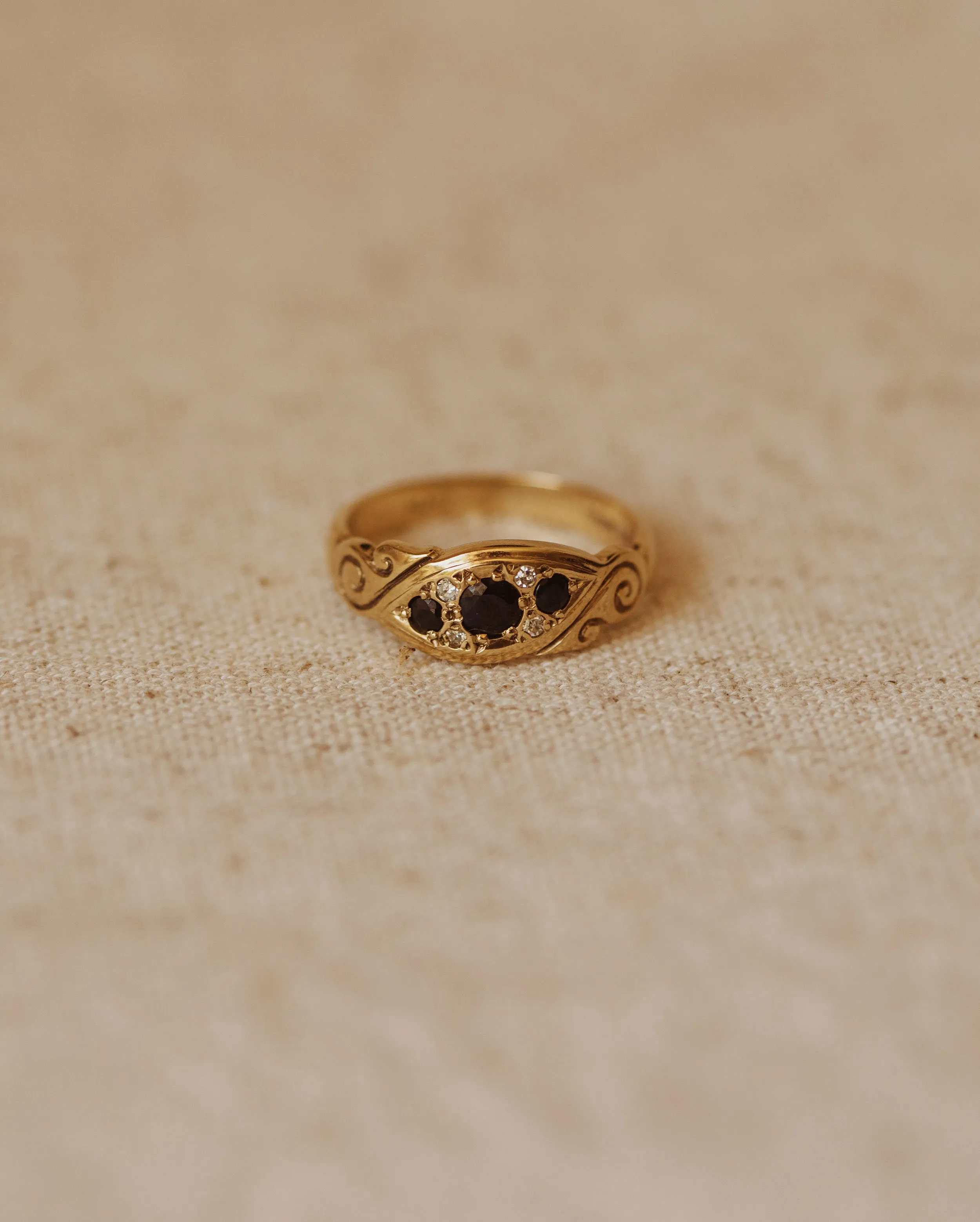 Esther 1983 9ct Gold Sapphire & Diamond Ring sold by Rock n Rose product image thumbnail 2