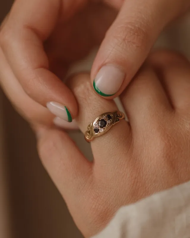 Esther 1983 9ct Gold Sapphire & Diamond Ring sold by Rock n Rose