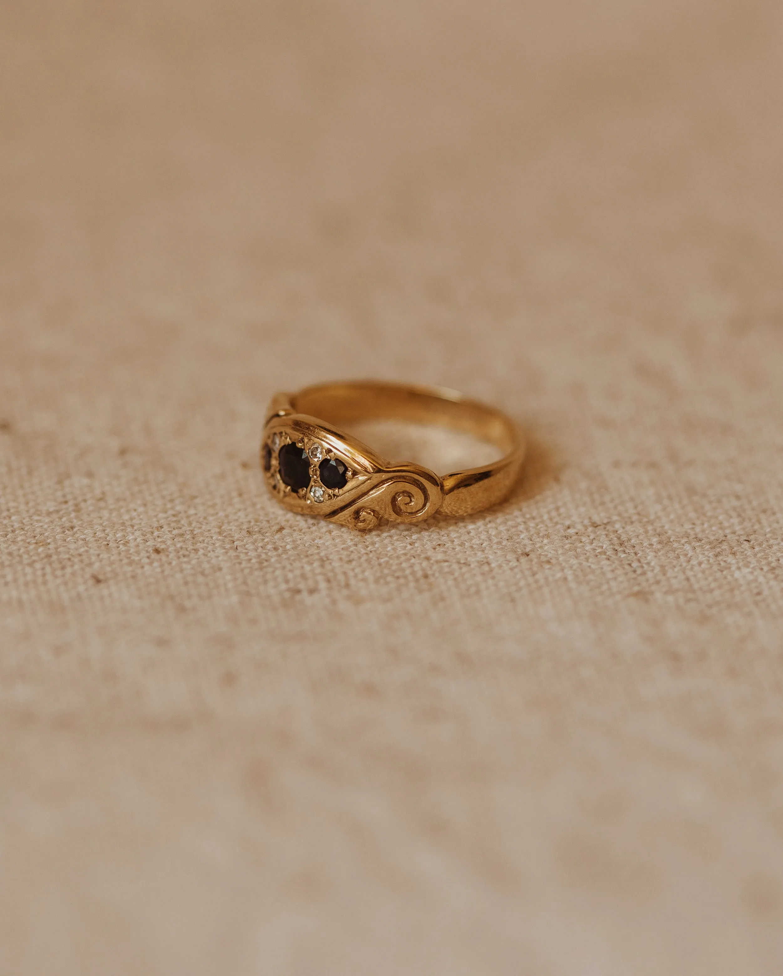 Esther 1983 9ct Gold Sapphire & Diamond Ring sold by Rock n Rose product image thumbnail 3