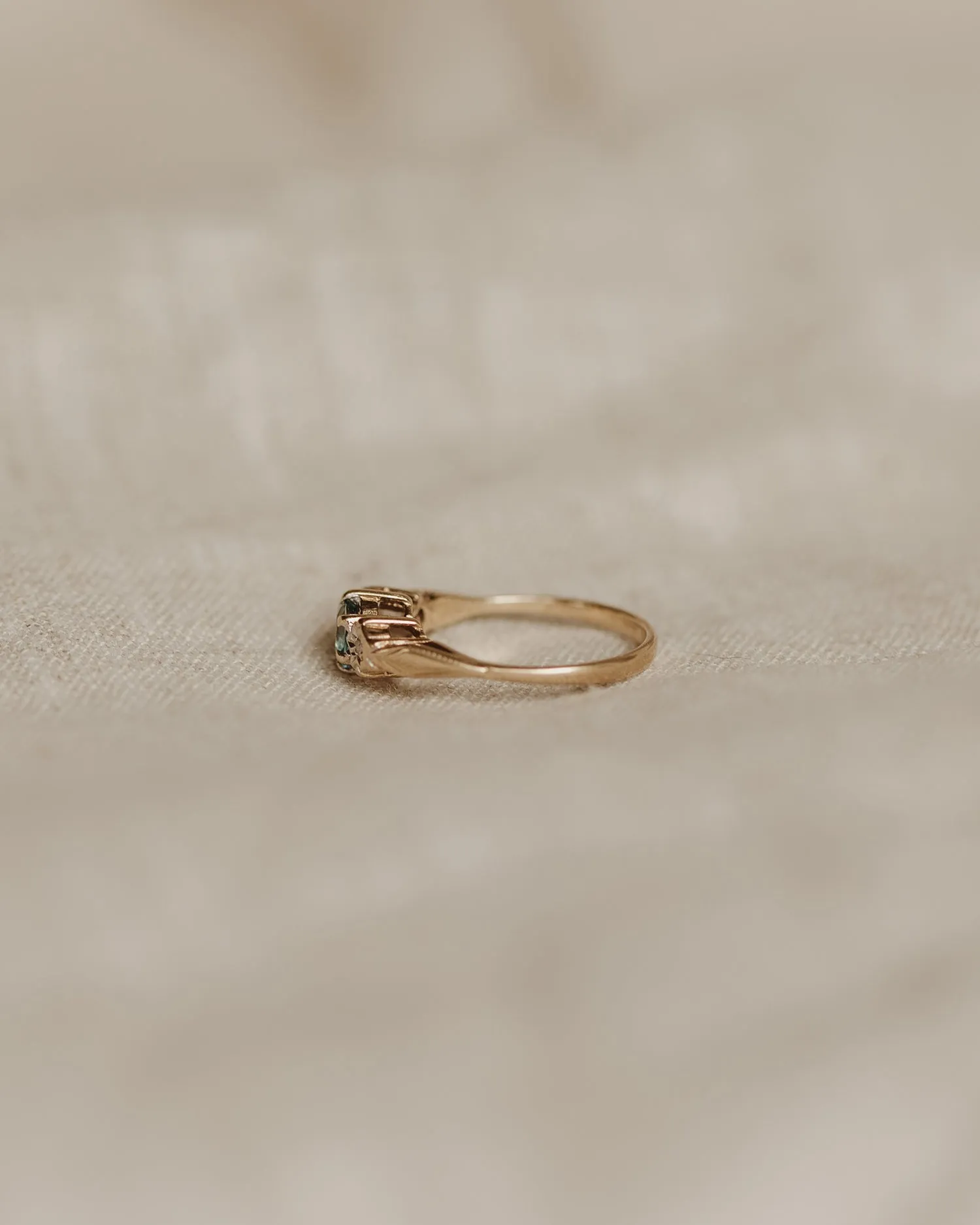 Esther 9ct Gold Blue Topaz & Diamond Ring sold by Rock n Rose product image thumbnail 5