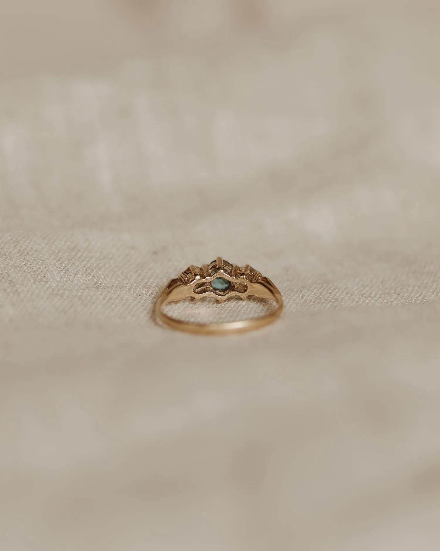 Esther 9ct Gold Blue Topaz & Diamond Ring sold by Rock n Rose product image thumbnail 4