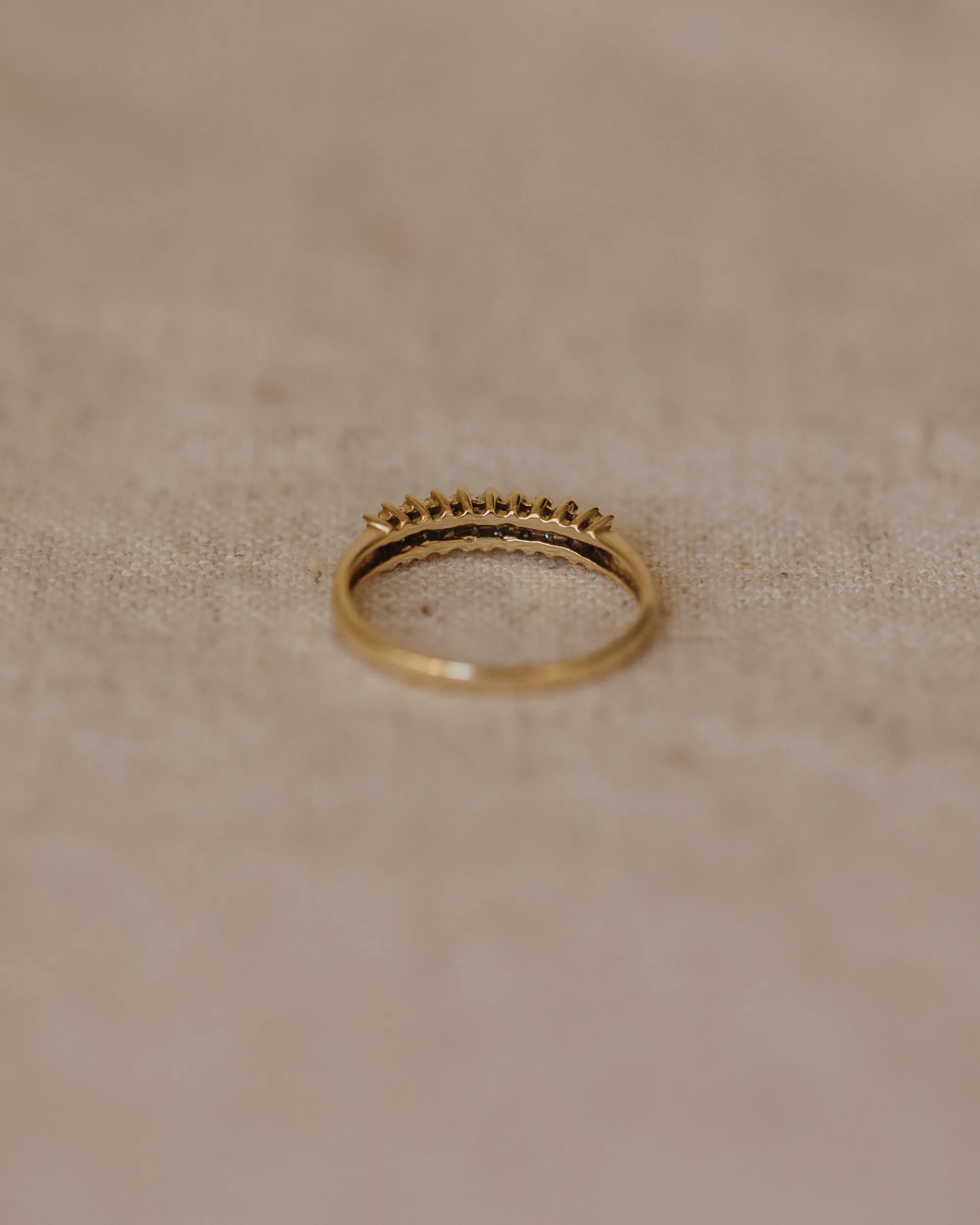 Isla Vintage 9ct Gold Two-Row Diamond Ring sold by Rock n Rose product image thumbnail 5