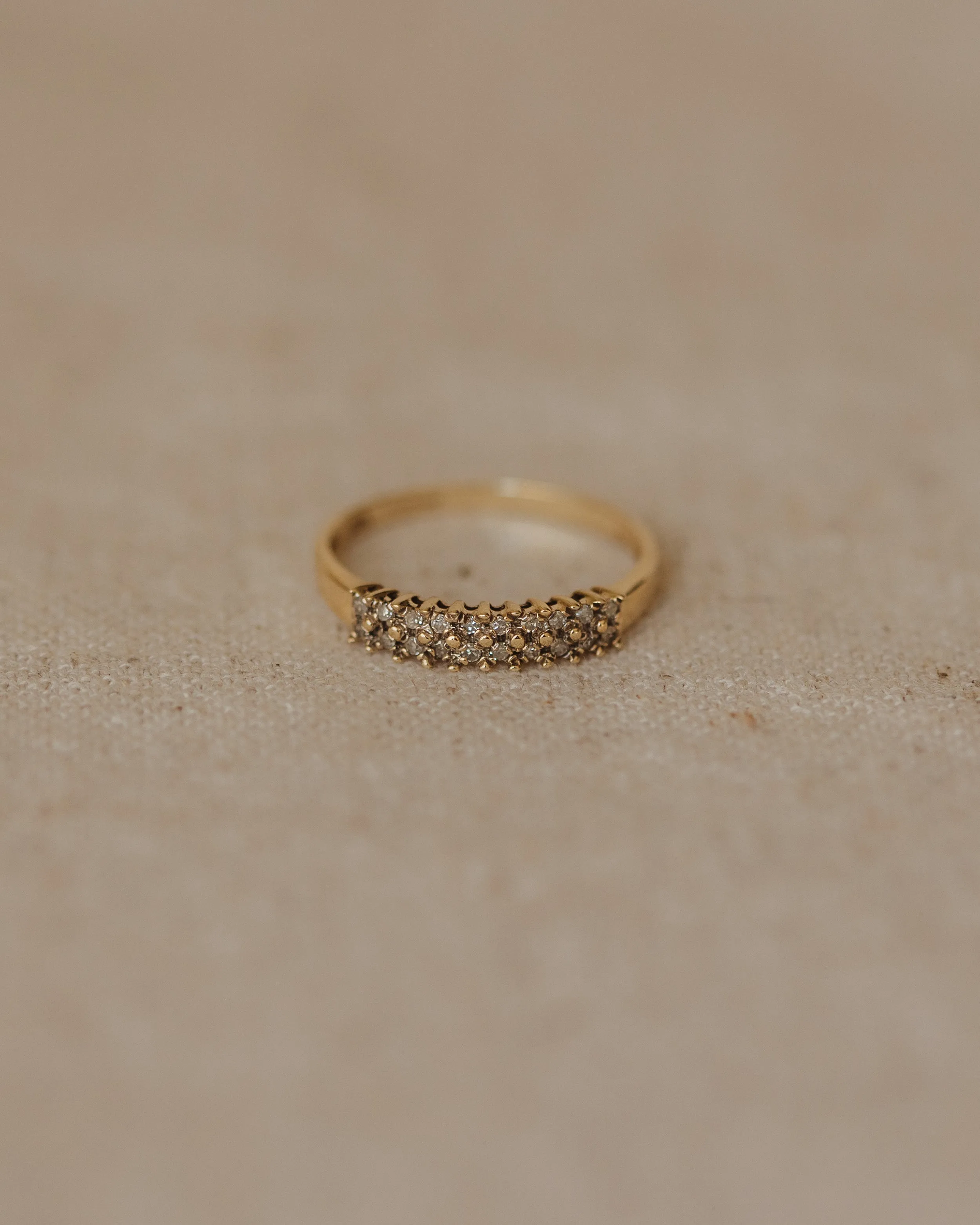 Isla Vintage 9ct Gold Two-Row Diamond Ring sold by Rock n Rose product image thumbnail 3
