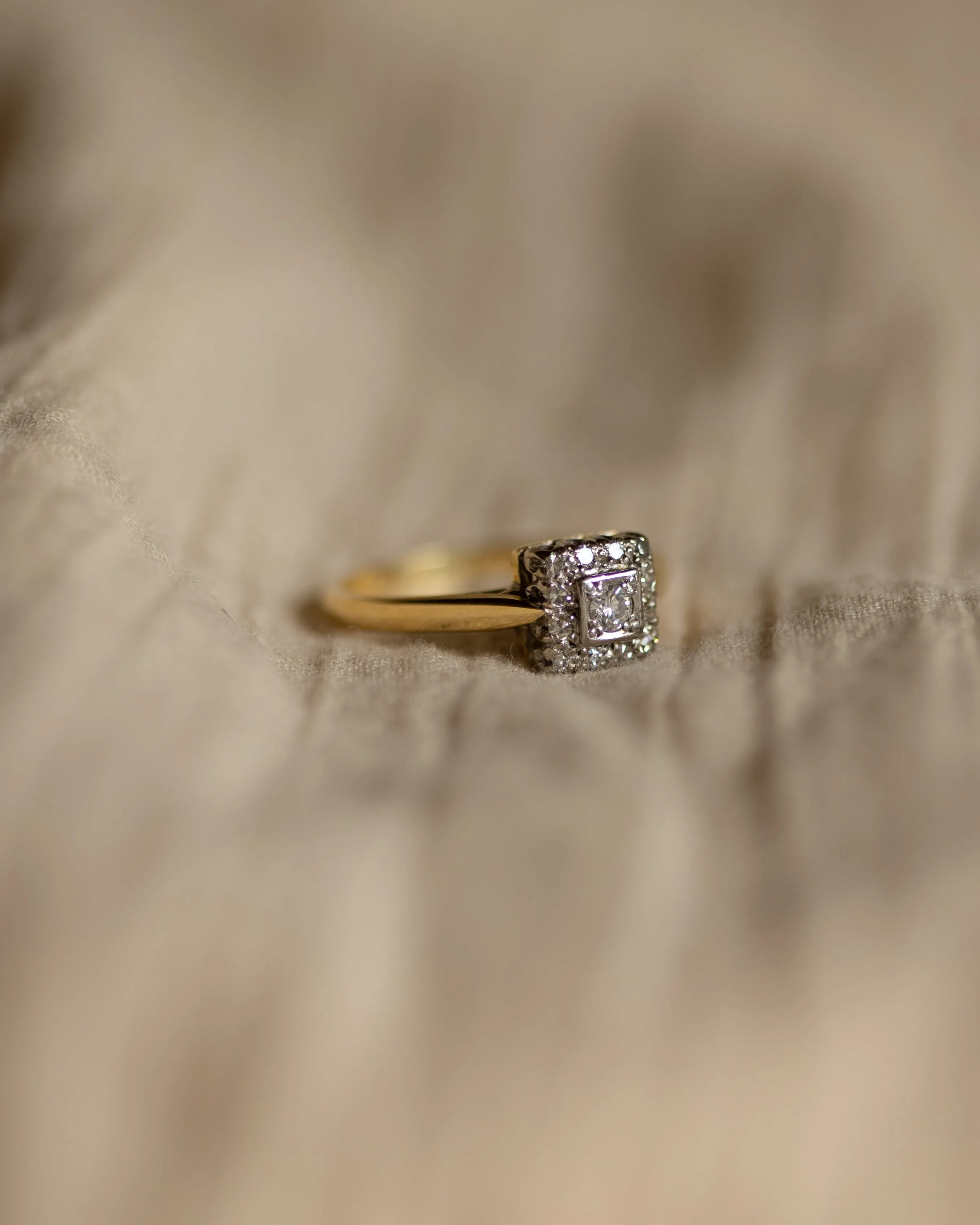 Gwendolyn Vintage 18ct Gold Diamond Cluster Ring sold by Rock n Rose product image thumbnail 4