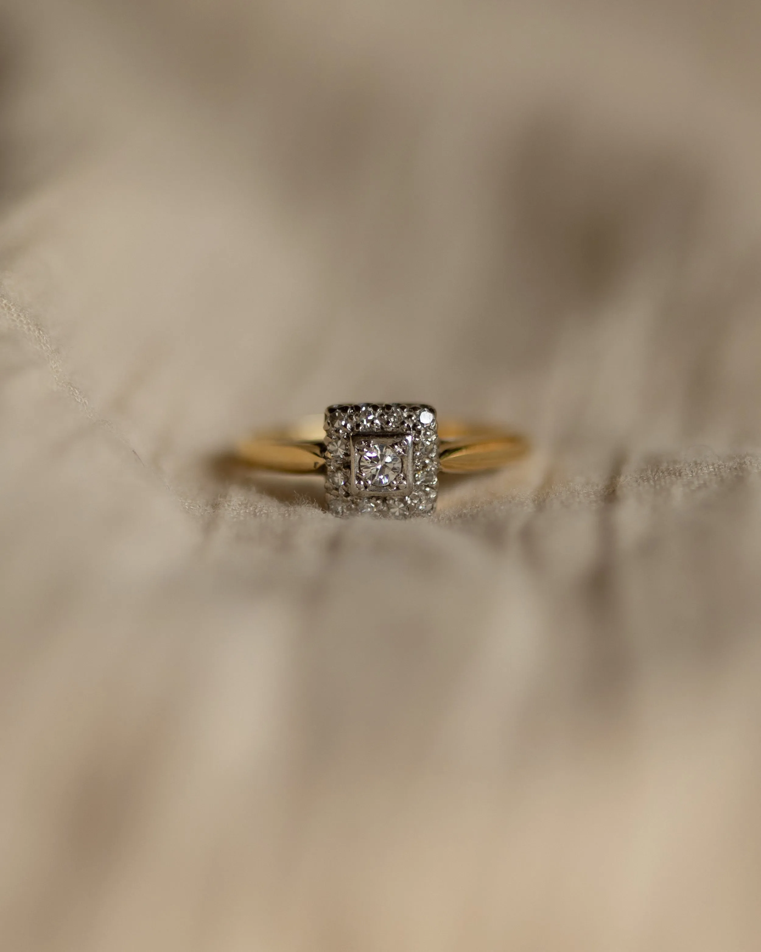 Gwendolyn Vintage 18ct Gold Diamond Cluster Ring sold by Rock n Rose product image thumbnail 3