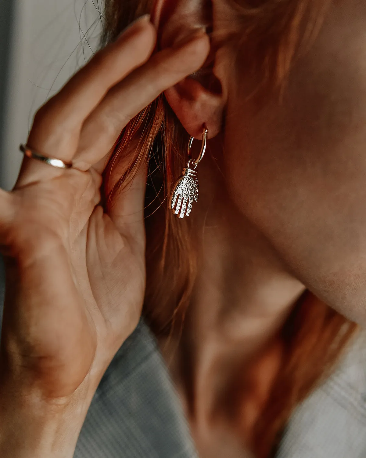 Madonna Hand Hoop Earrings sold by Rock n Rose product image thumbnail 3