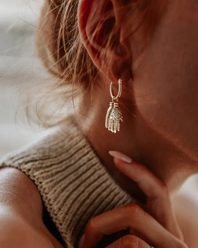 Madonna Hand Hoop Earrings made by Rock n Rose