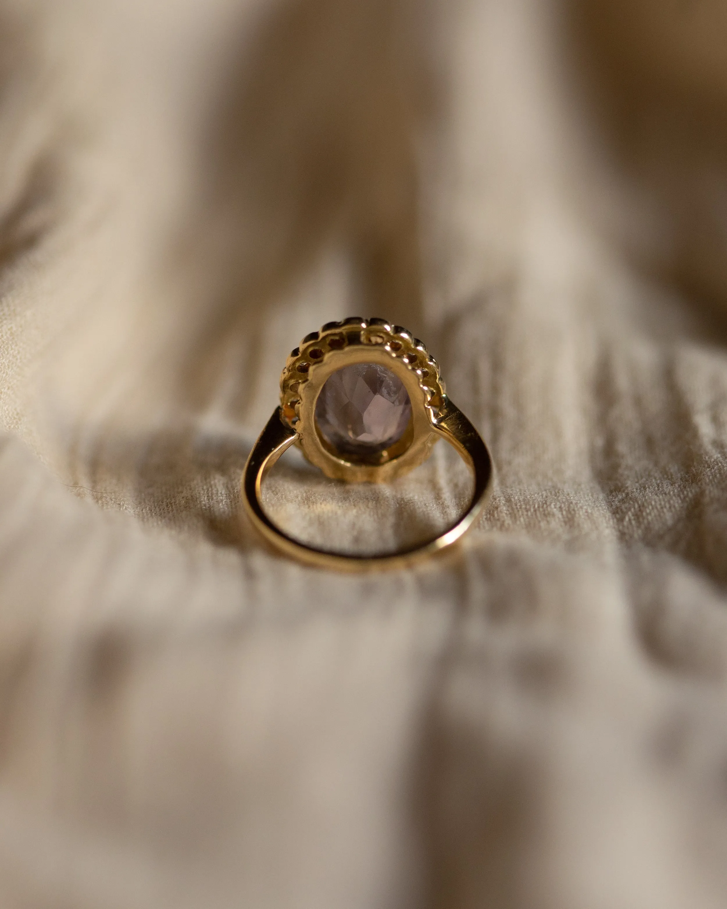 Eloise Vintage 18ct Gold Amethyst & CZ Cluster Ring sold by Rock n Rose product image thumbnail 5