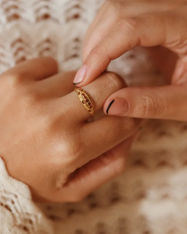 Audra 18ct Gold Garnet Ring sold by Rock n Rose