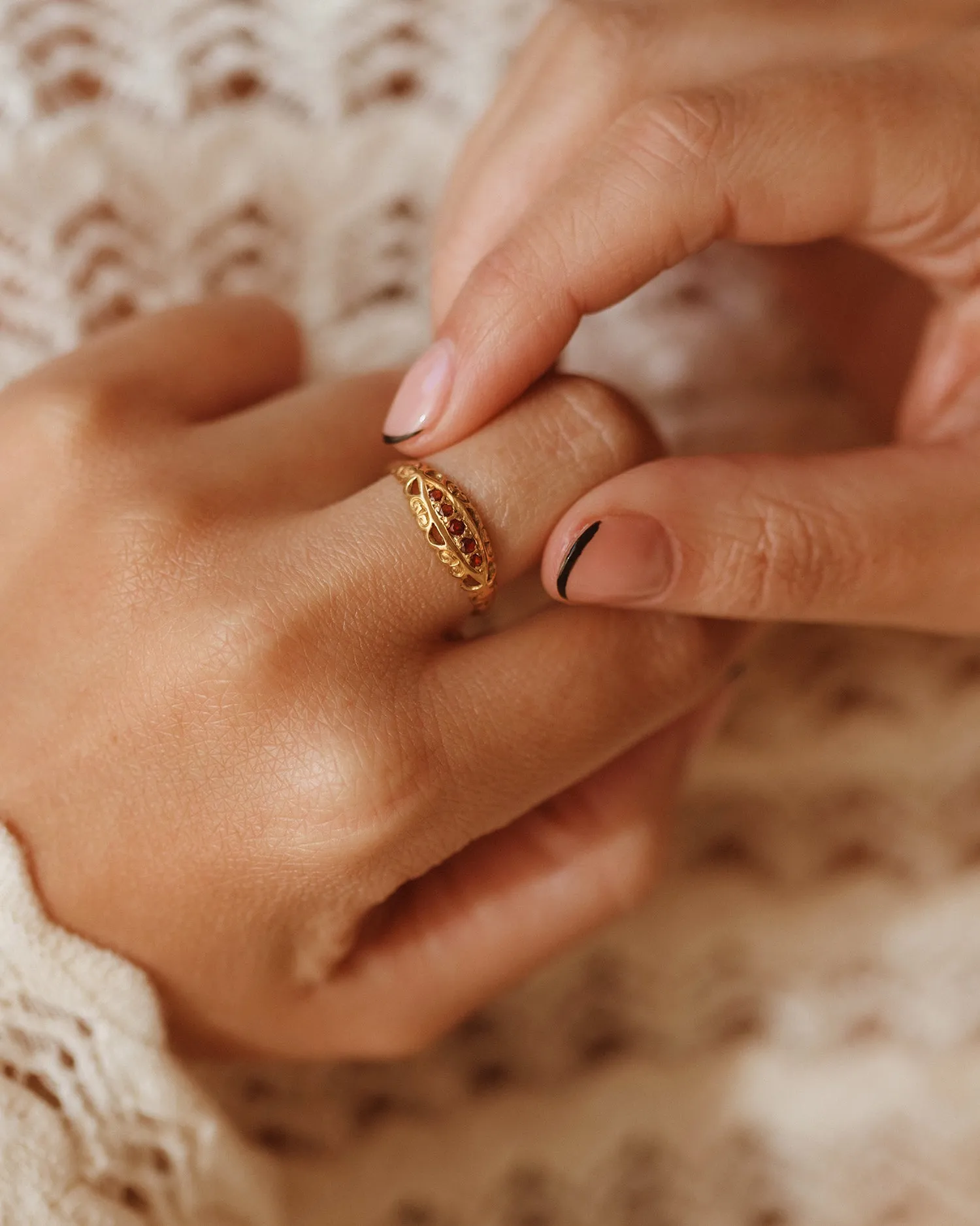Audra 18ct Gold Garnet Ring sold by Rock n Rose