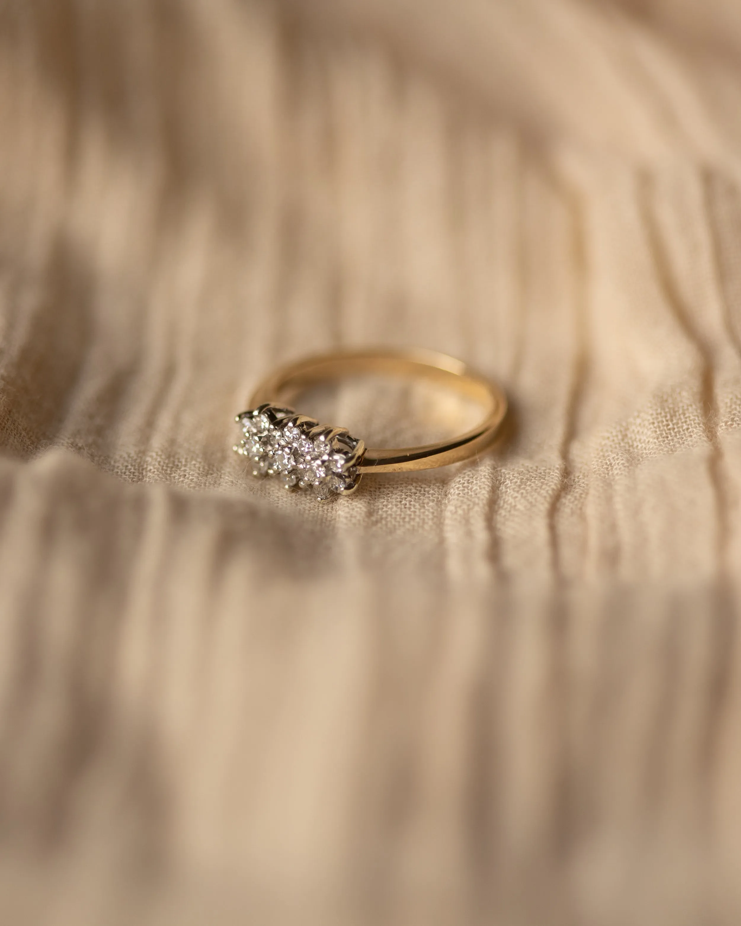 Madeline 1984 Vintage 9ct Gold Diamond Cluster Ring sold by Rock n Rose product image thumbnail 4