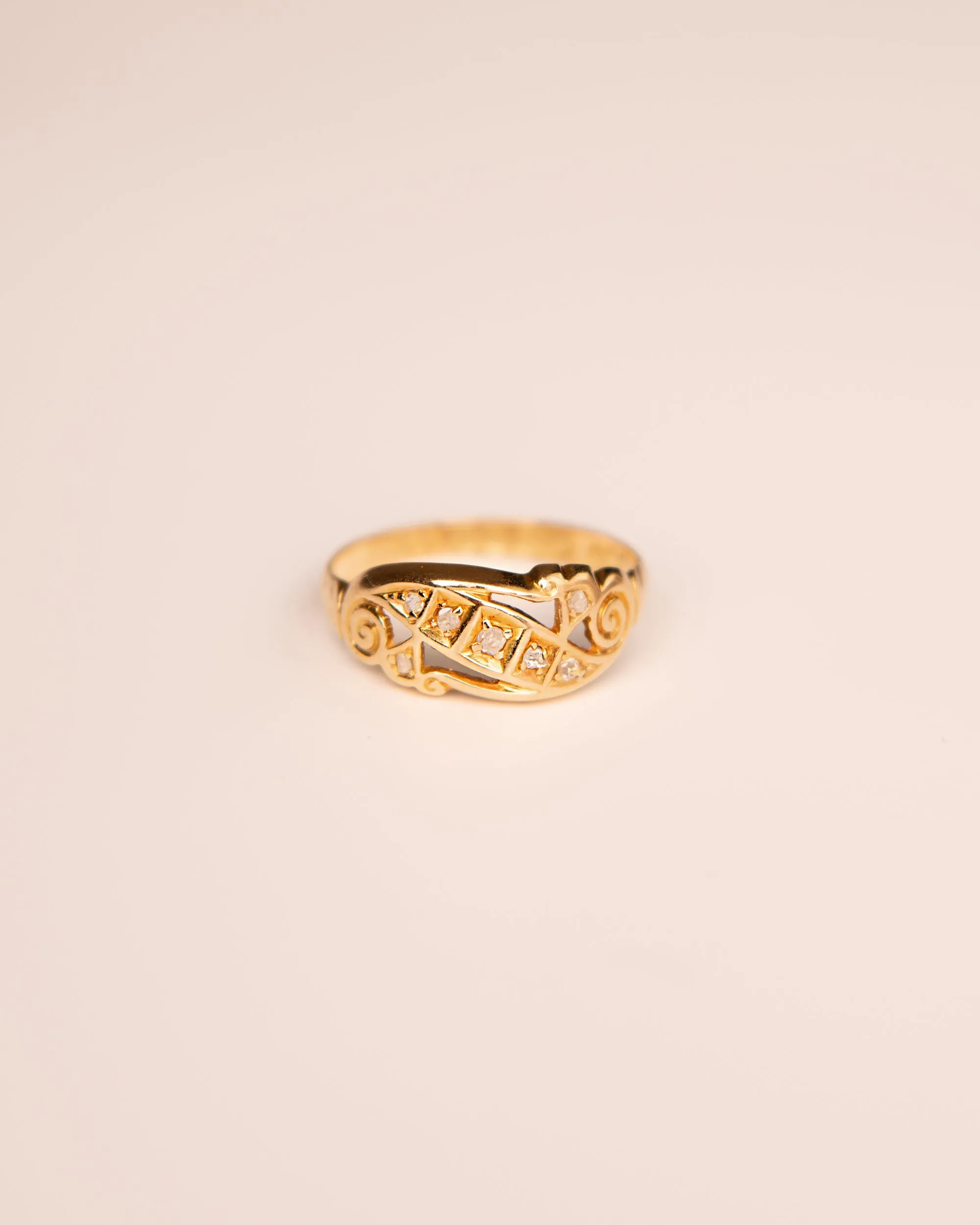 Cornelia 18ct Gold Diamond Scroll Ring sold by Rock n Rose product image thumbnail 2