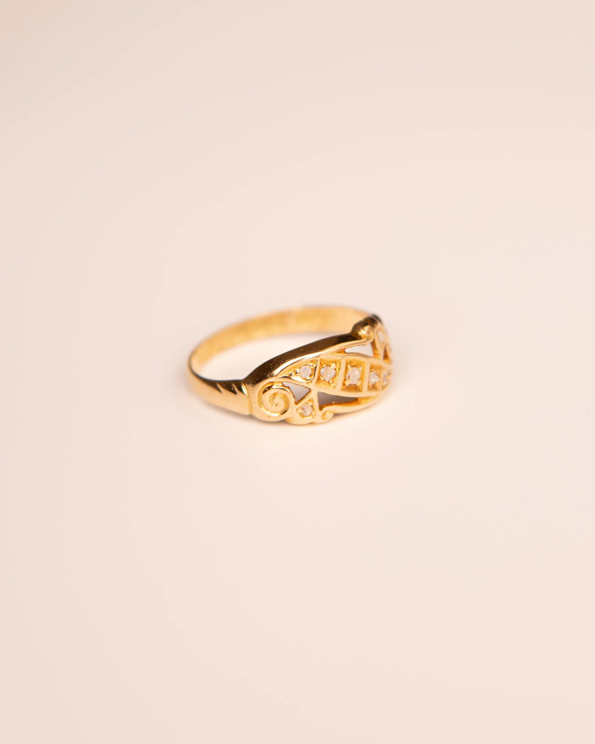 Cornelia 18ct Gold Diamond Scroll Ring sold by Rock n Rose product image thumbnail 4