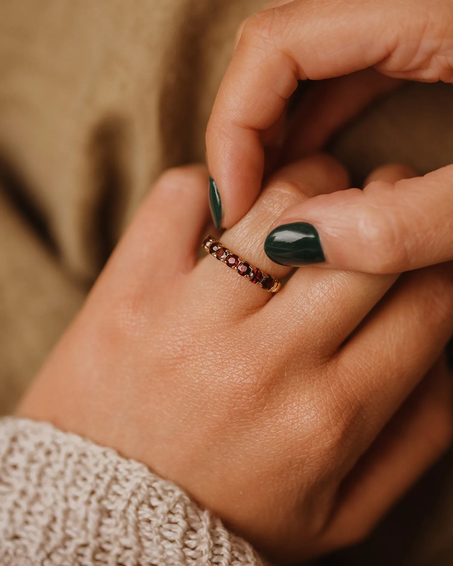 Zadie Vintage 9ct Gold Garnet Ring sold by Rock n Rose product image thumbnail 2
