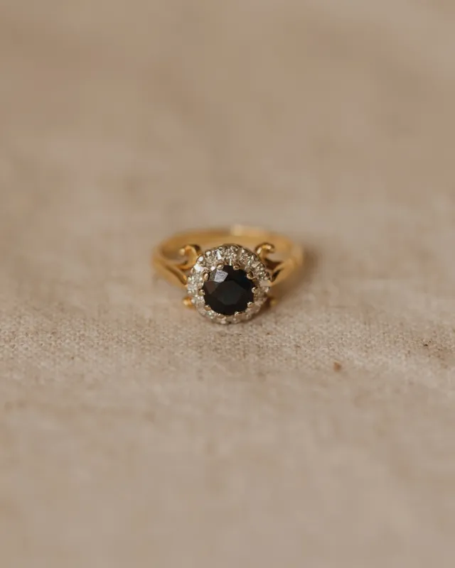 Della 1971 18ct Gold Sapphire & Diamond Cluster Ring sold by Rock n Rose