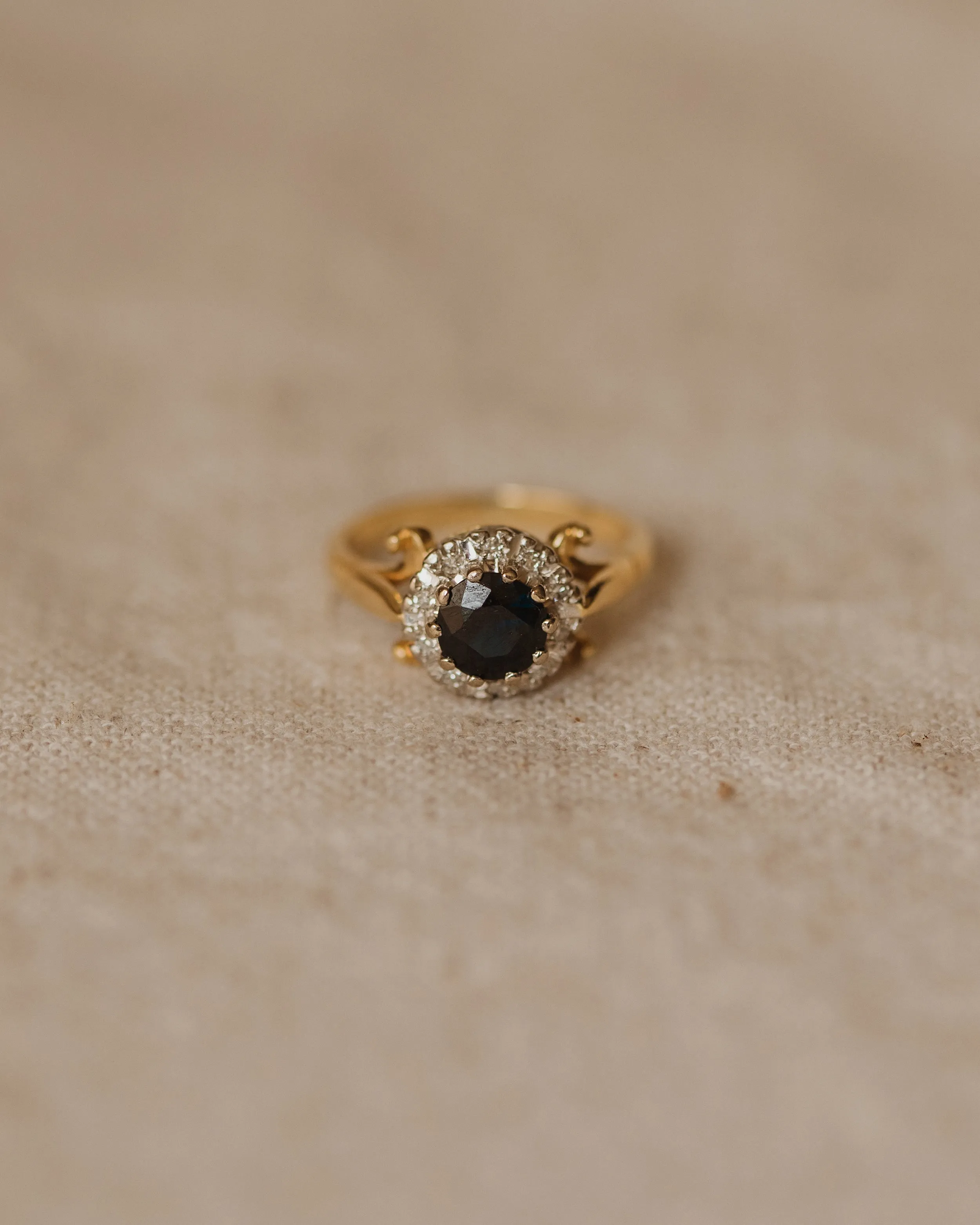 Della 1971 18ct Gold Sapphire & Diamond Cluster Ring sold by Rock n Rose