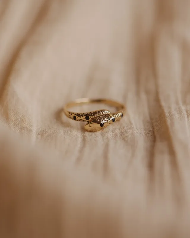 Minerva 9ct Gold Sapphire Snake Ring sold by Rock n Rose