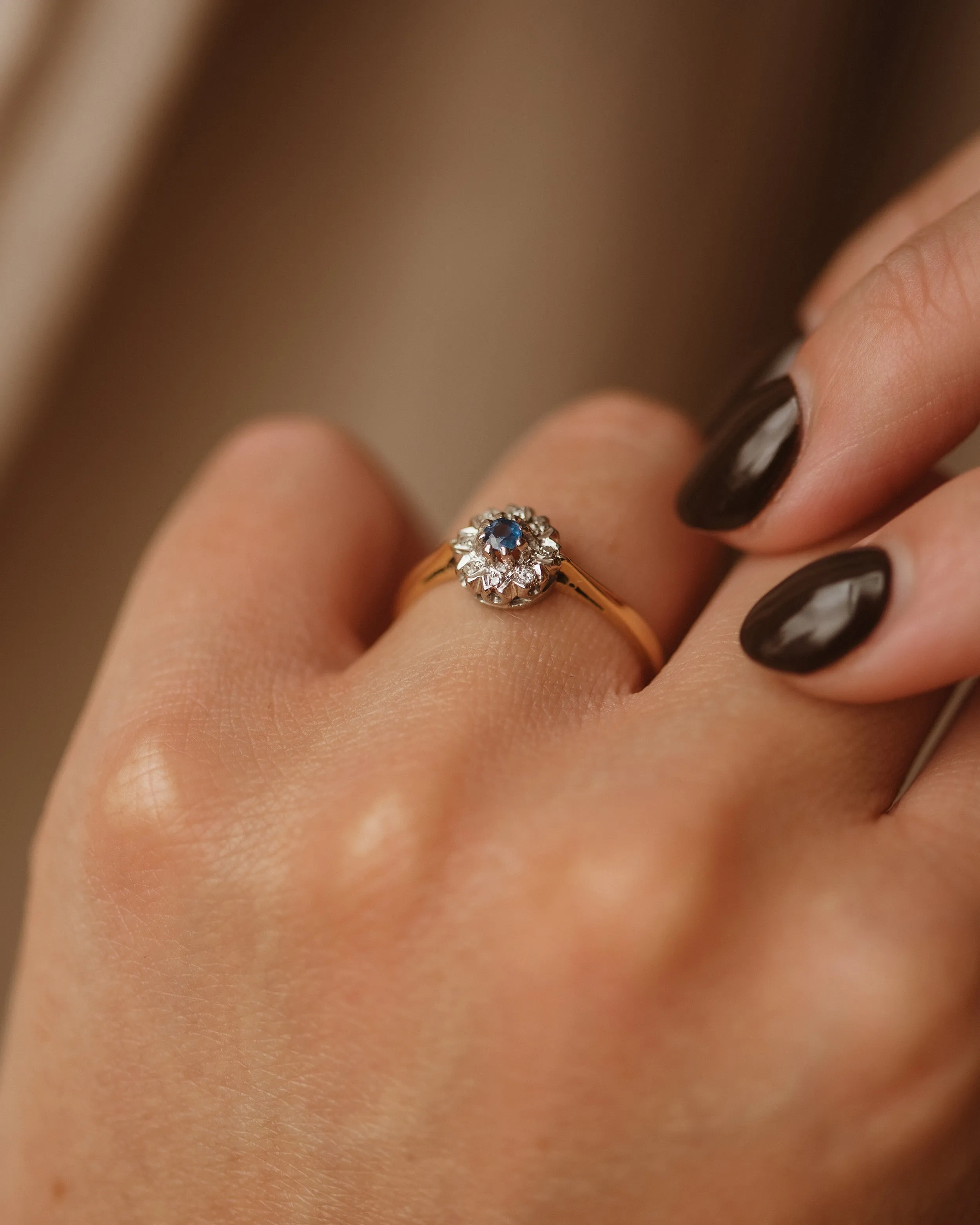 Henrietta Antique 18ct Gold Sapphire & Diamond Ring sold by Rock n Rose product image thumbnail 3