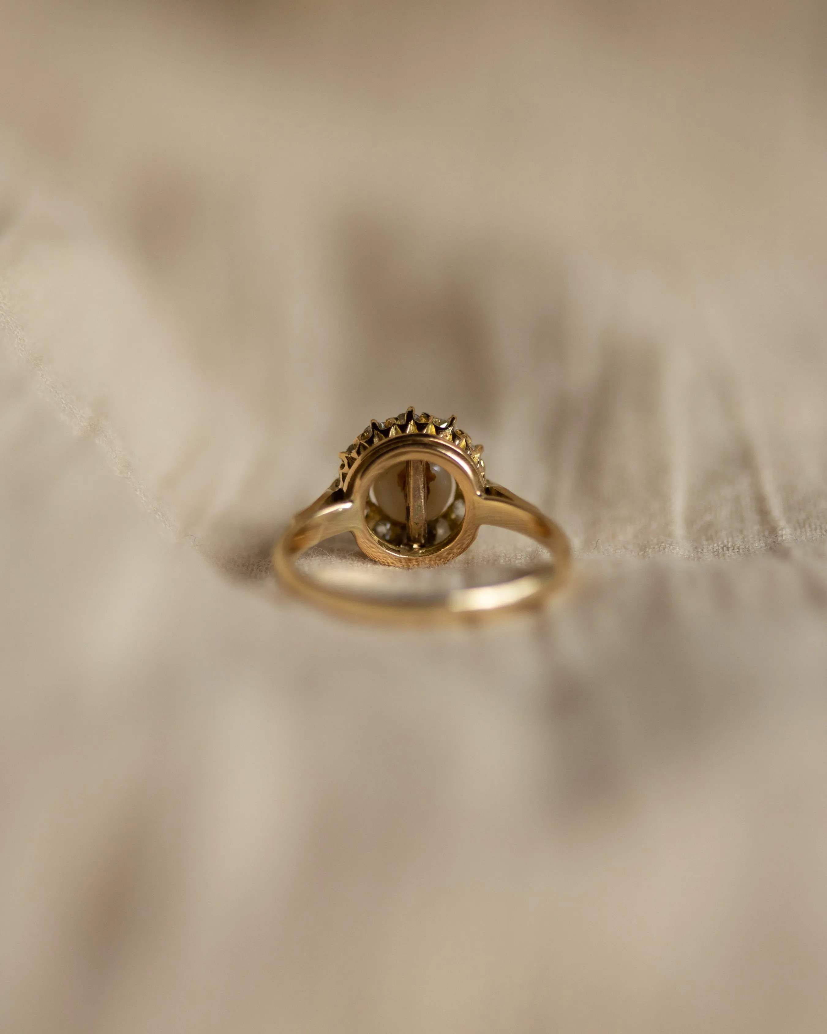 Georgina 1976 Vintage 9ct Gold Pearl & Diamond Cluster Ring sold by Rock n Rose product image thumbnail 5