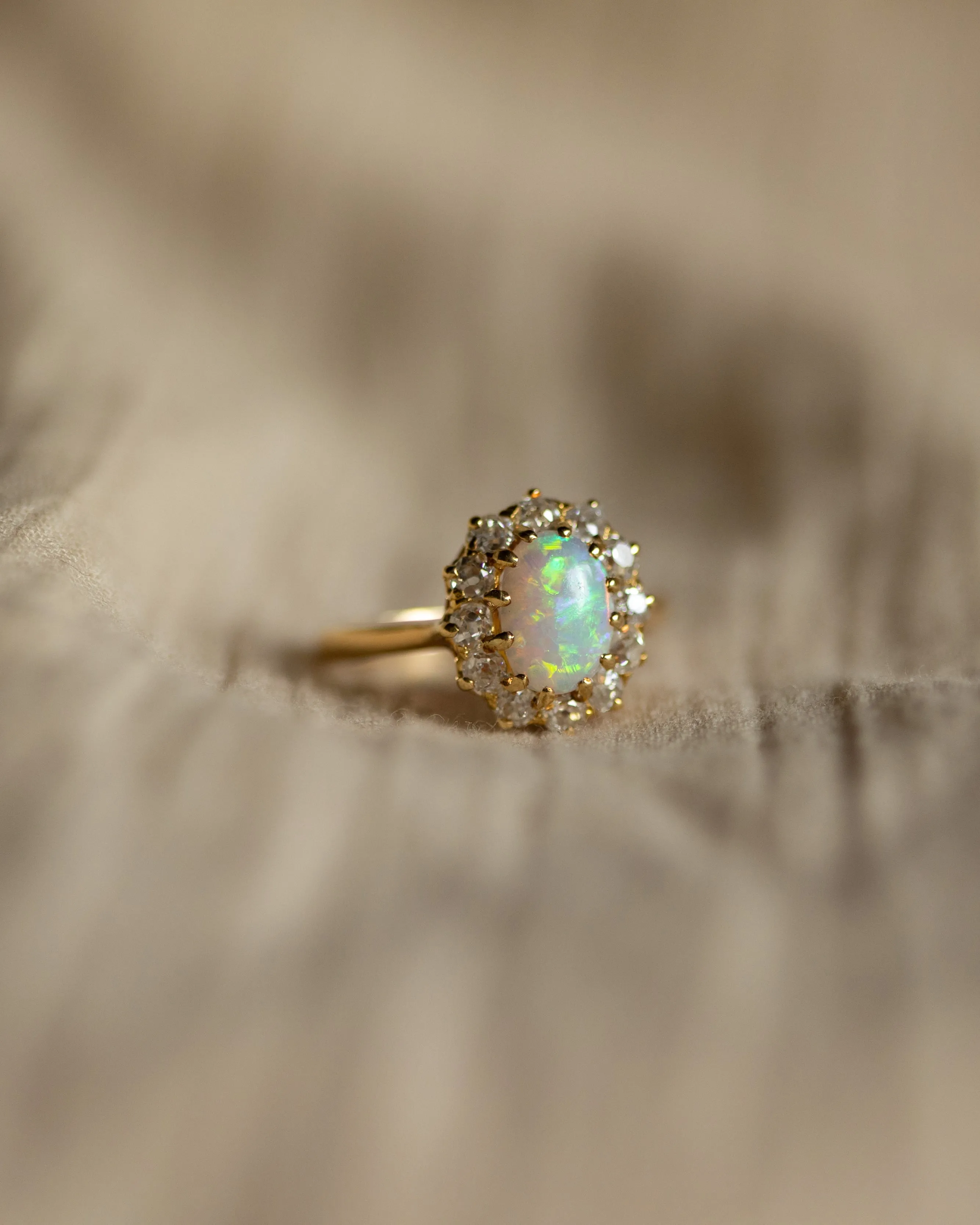 Maeve Antique 18ct Gold Opal & Diamond Cluster Ring sold by Rock n Rose product image thumbnail 4