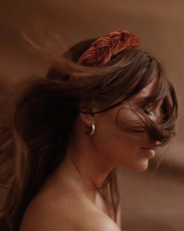 Millicent Rust Velvet Plaited Headband sold by Rock n Rose