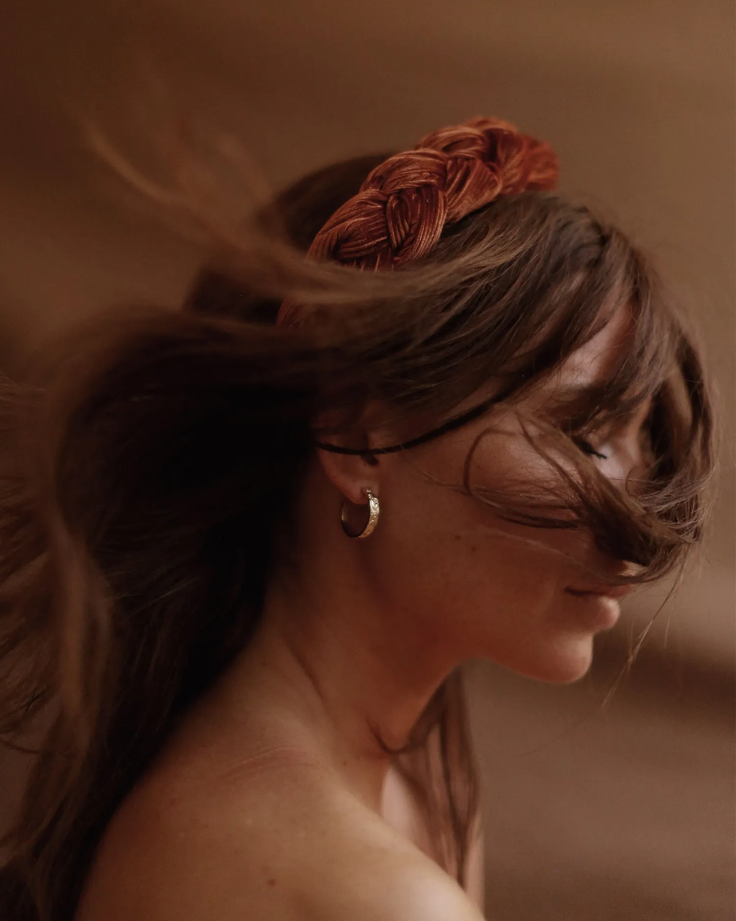 Millicent Rust Velvet Plaited Headband sold by Rock n Rose