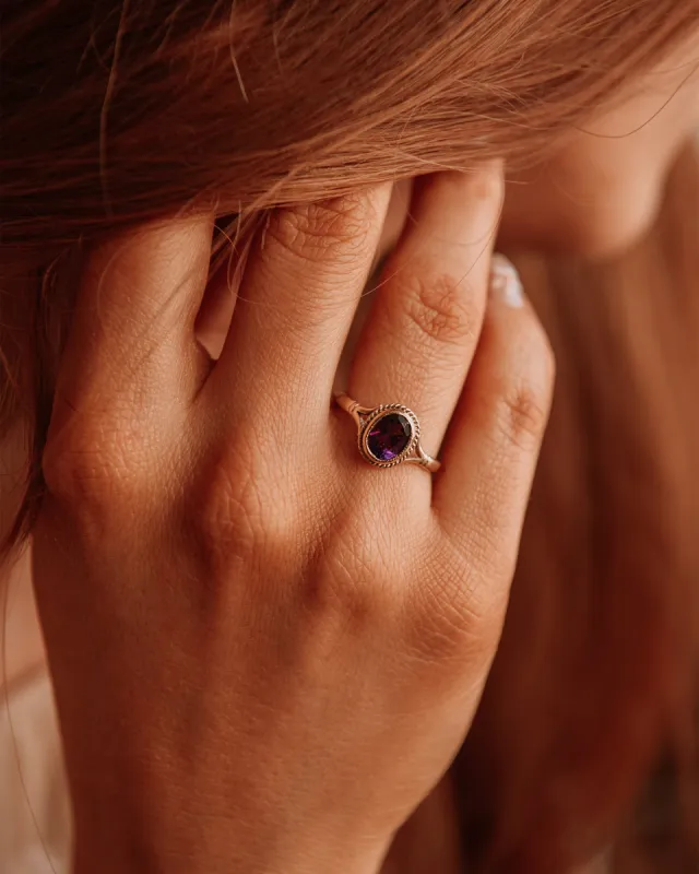 Winifred 9ct Gold Amethyst Ring sold by Rock n Rose