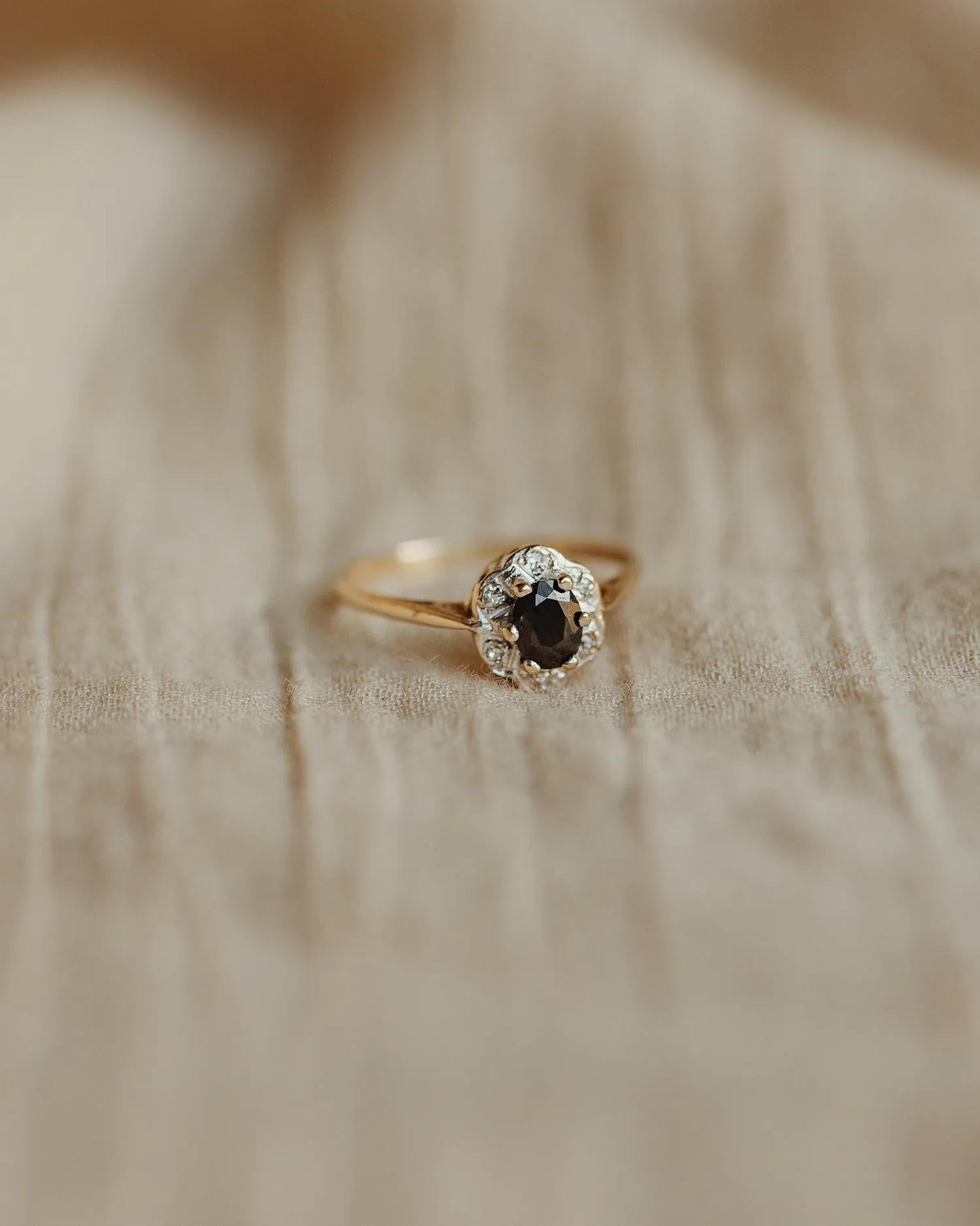 Francine 1967 9ct Gold Sapphire & Diamond Ring sold by Rock n Rose product image thumbnail 3