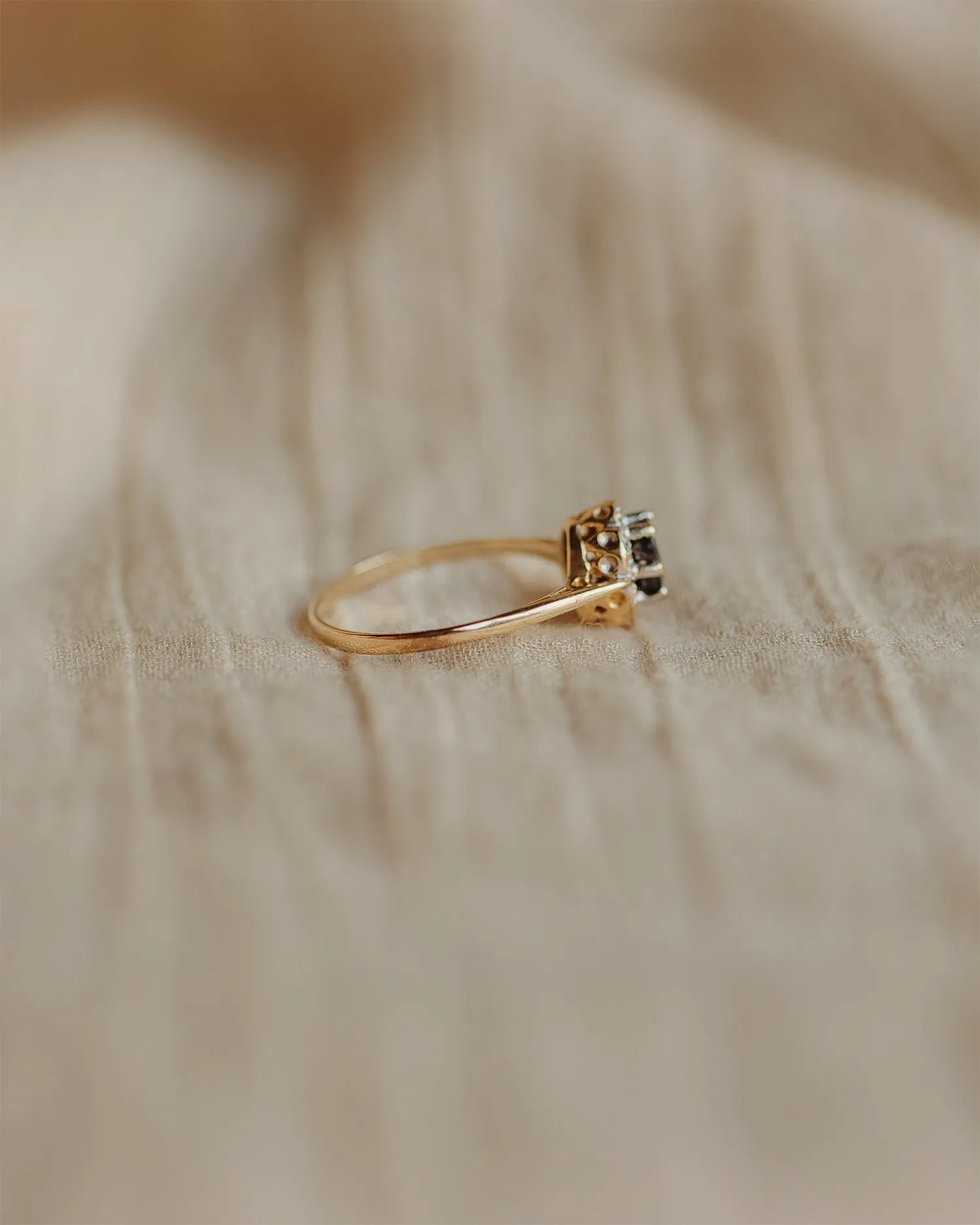 Francine 1967 9ct Gold Sapphire & Diamond Ring sold by Rock n Rose product image thumbnail 4