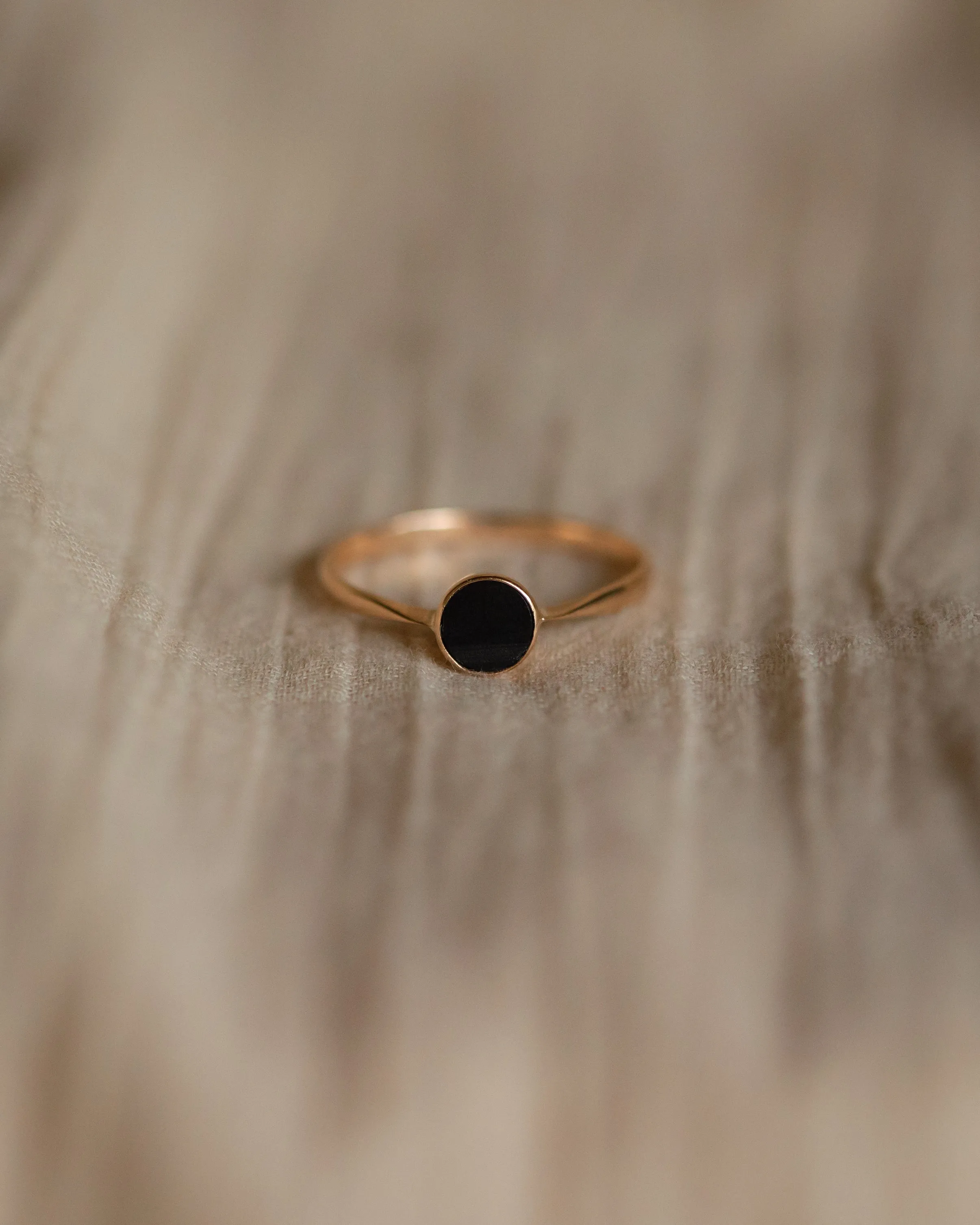 Clover Antique 9ct Gold Black Onyx Solitaire Ring sold by Rock n Rose product image thumbnail 3