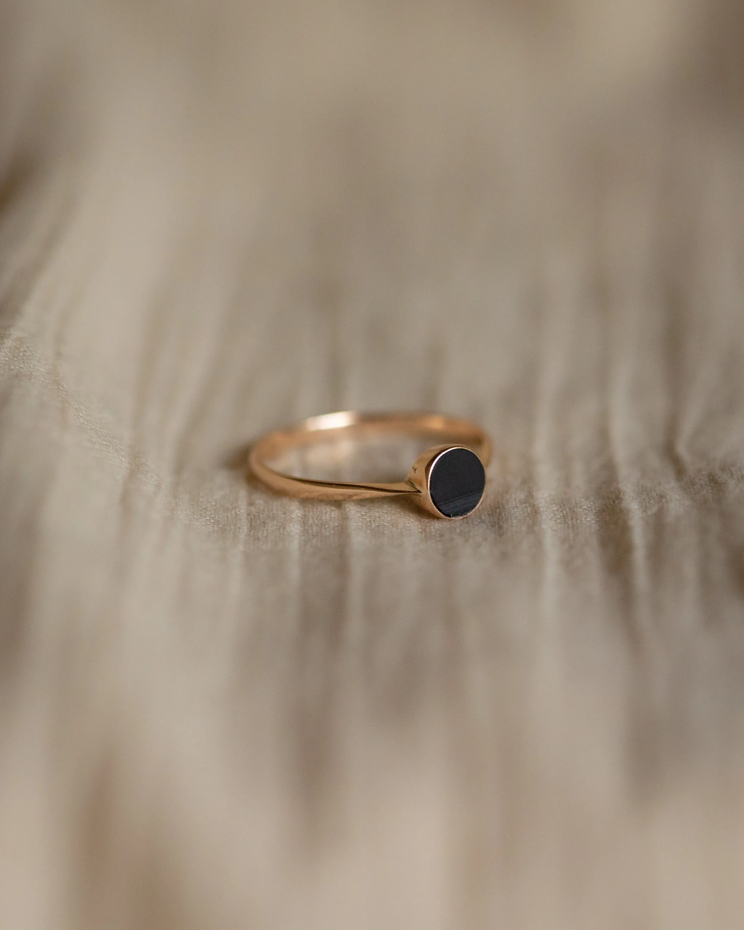 Clover Antique 9ct Gold Black Onyx Solitaire Ring sold by Rock n Rose product image thumbnail 4