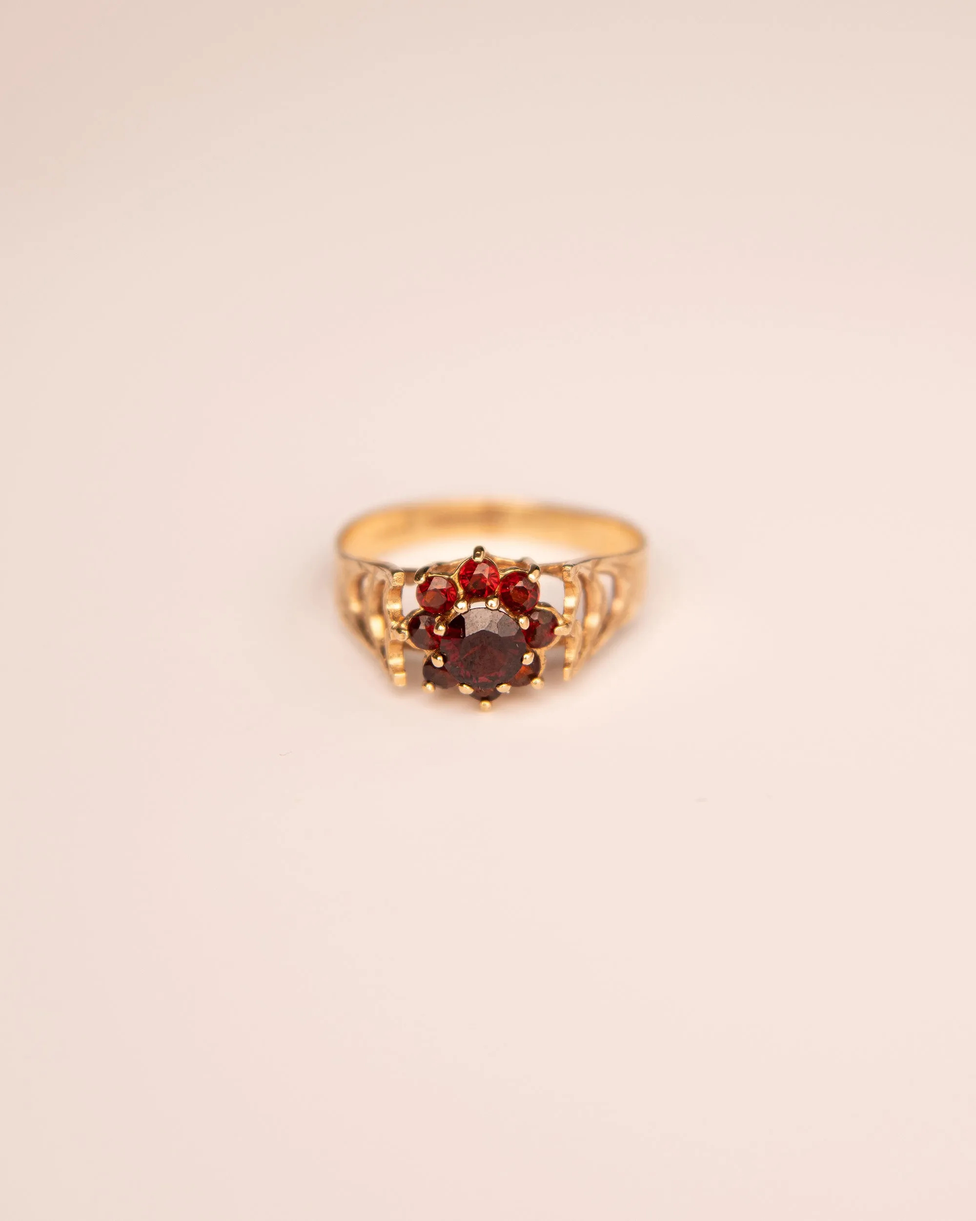 Ada 9ct Gold Garnet Cluster Ring sold by Rock n Rose
