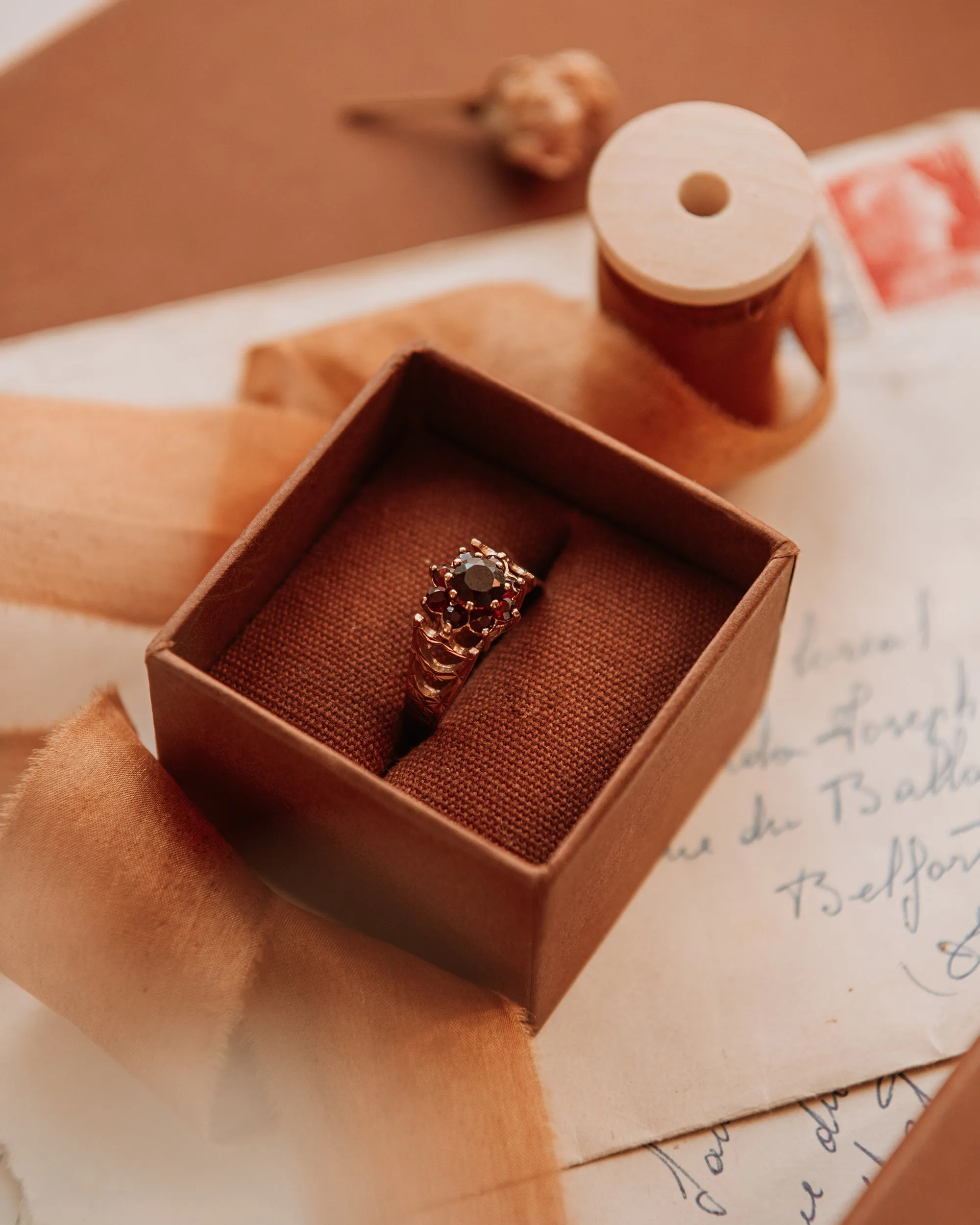 Ada 9ct Gold Garnet Cluster Ring sold by Rock n Rose product image thumbnail 2