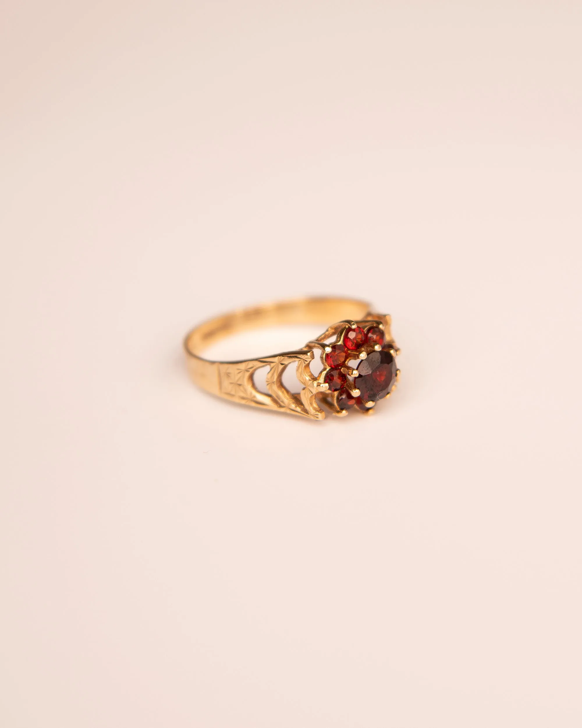 Ada 9ct Gold Garnet Cluster Ring sold by Rock n Rose product image thumbnail 4