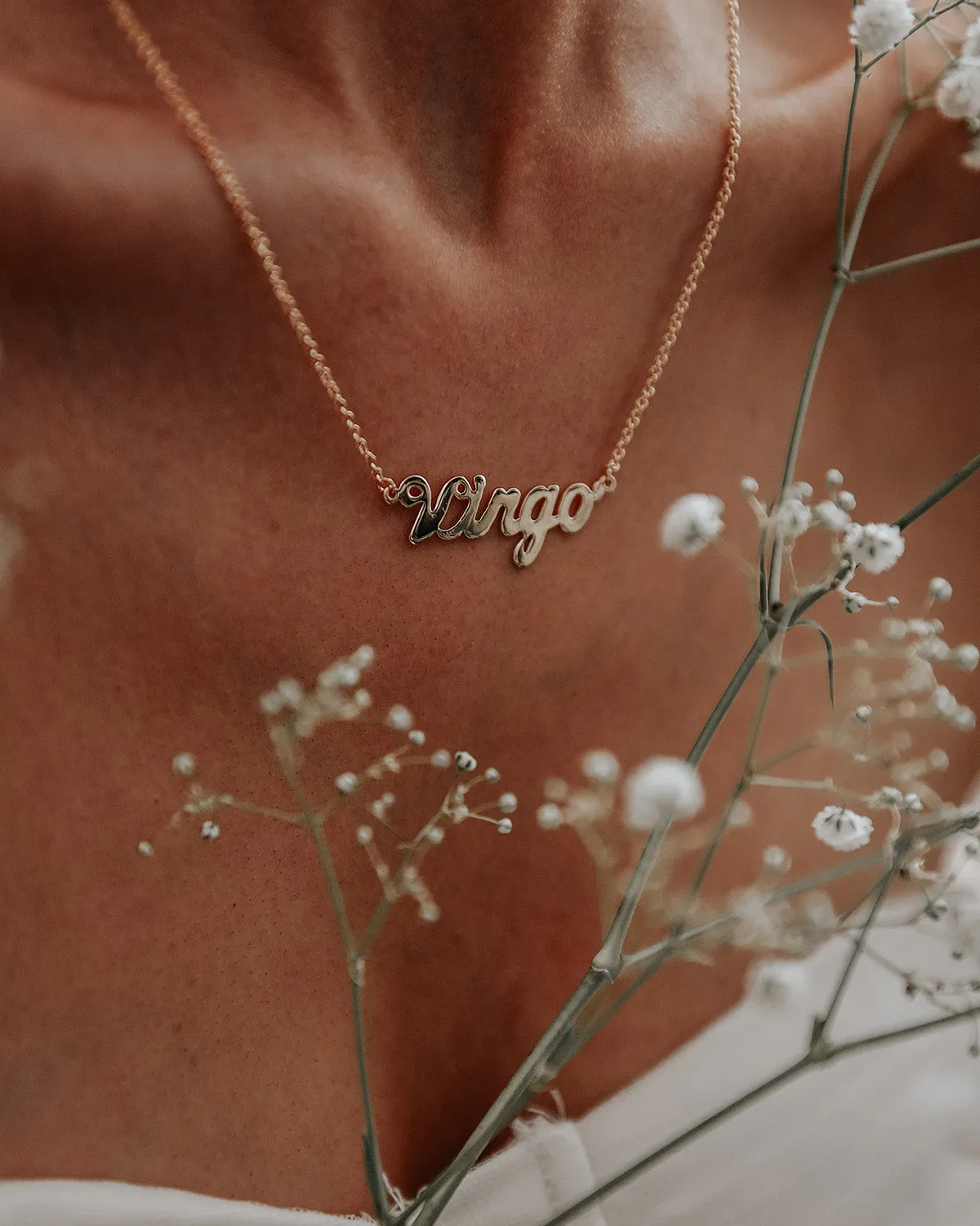 Virgo Zodiac Nameplate Necklace sold by Rock n Rose product image thumbnail 4