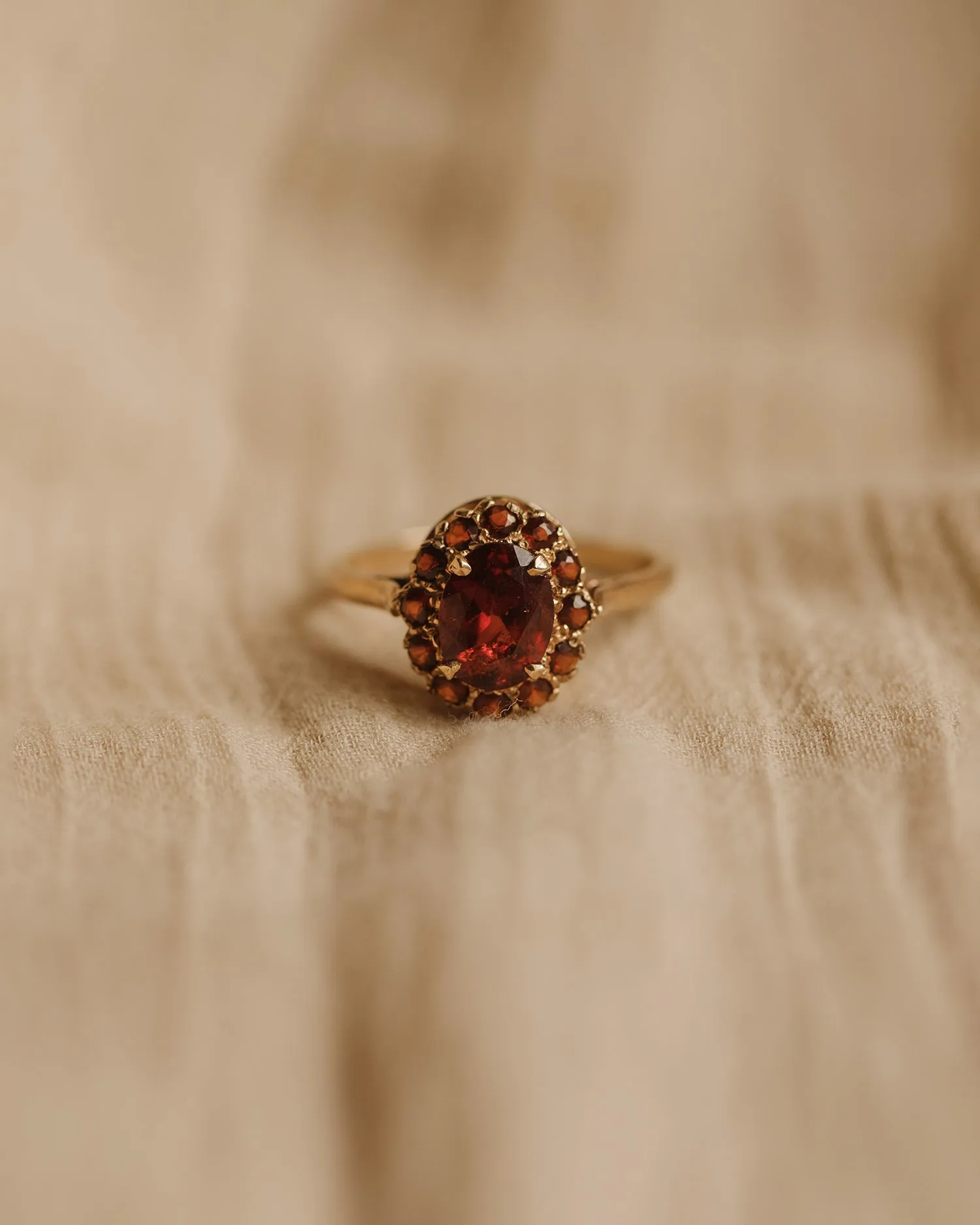 Genevieve 1989 9ct Gold Garnet Ring sold by Rock n Rose