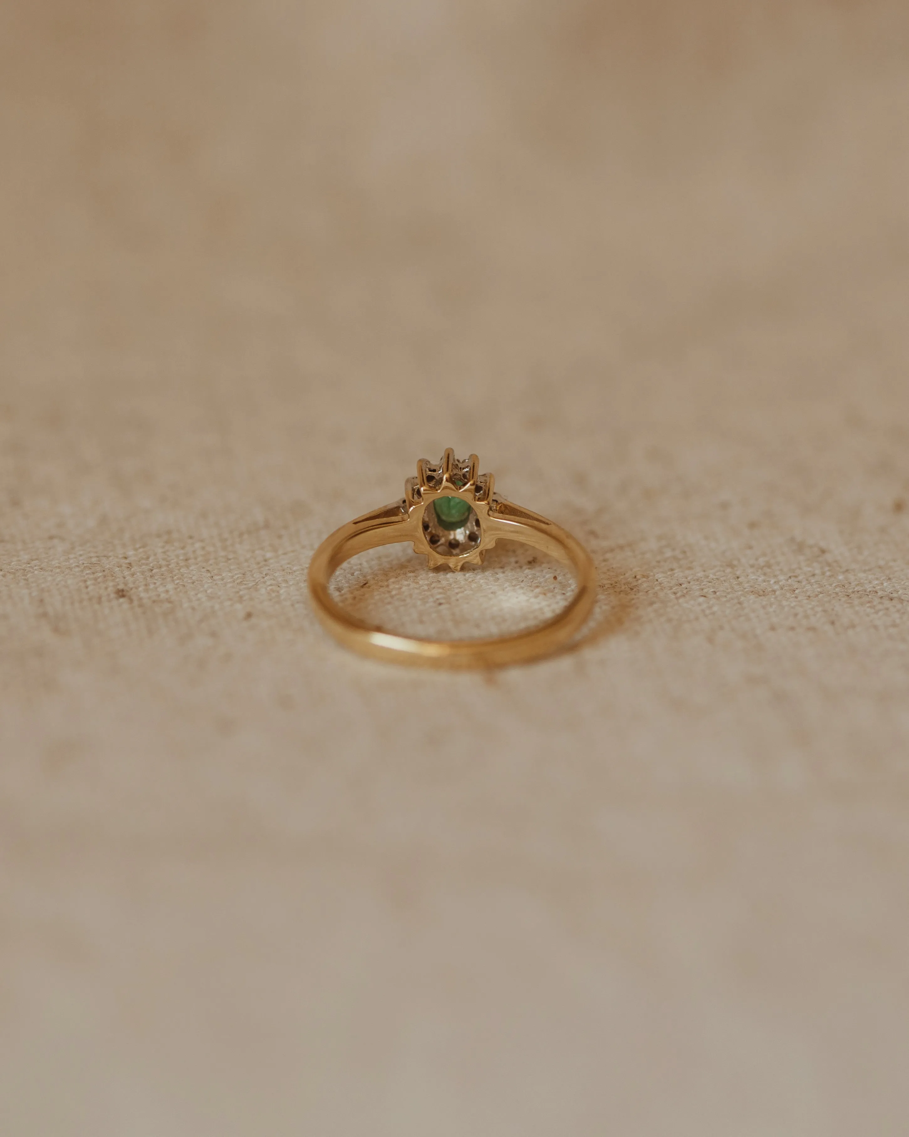 Rosanna Vintage 9ct Gold Emerald & Diamond Cluster Ring sold by Rock n Rose product image thumbnail 4