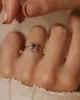 Primrose Antique 18ct Gold Sapphire & Diamond Square Cluster Ring sold by Rock n Rose