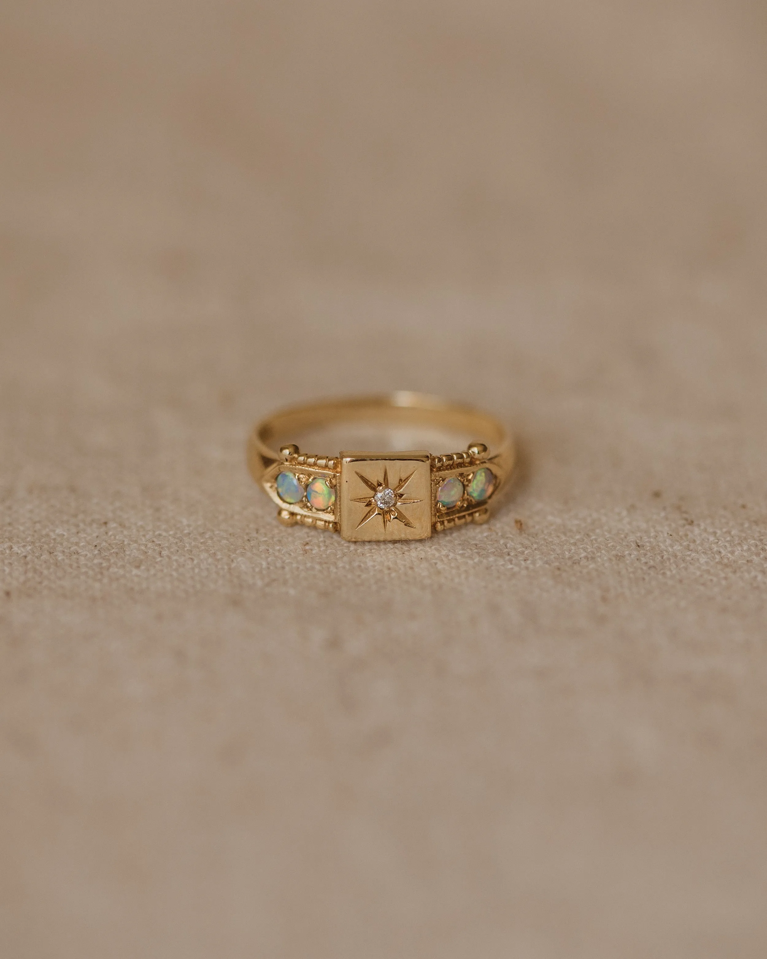 Florrie Vintage 9ct Gold Opal & Diamond Ring sold by Rock n Rose product image thumbnail 3