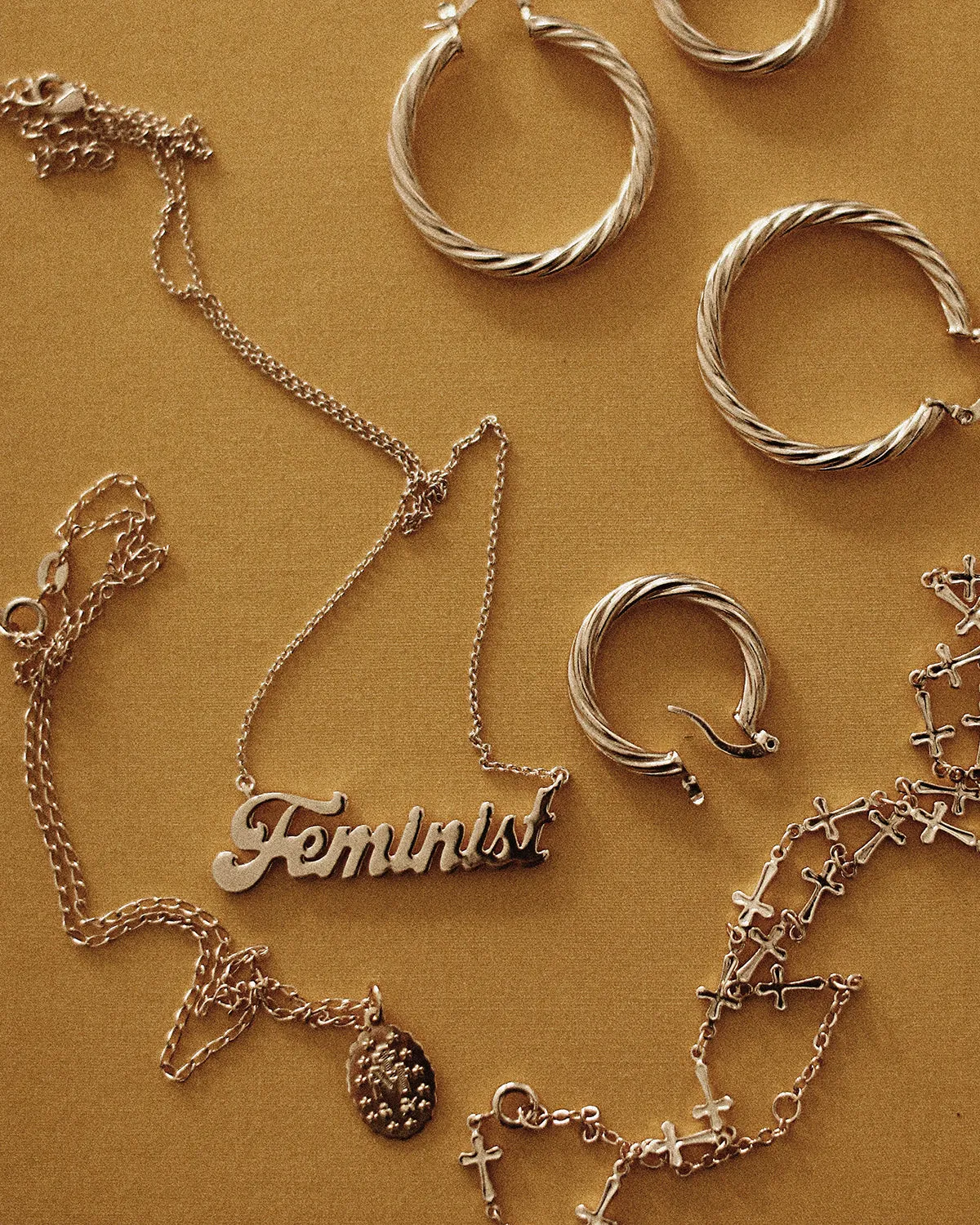 Feminist Script Nameplate Necklace sold by Rock n Rose product image thumbnail 3