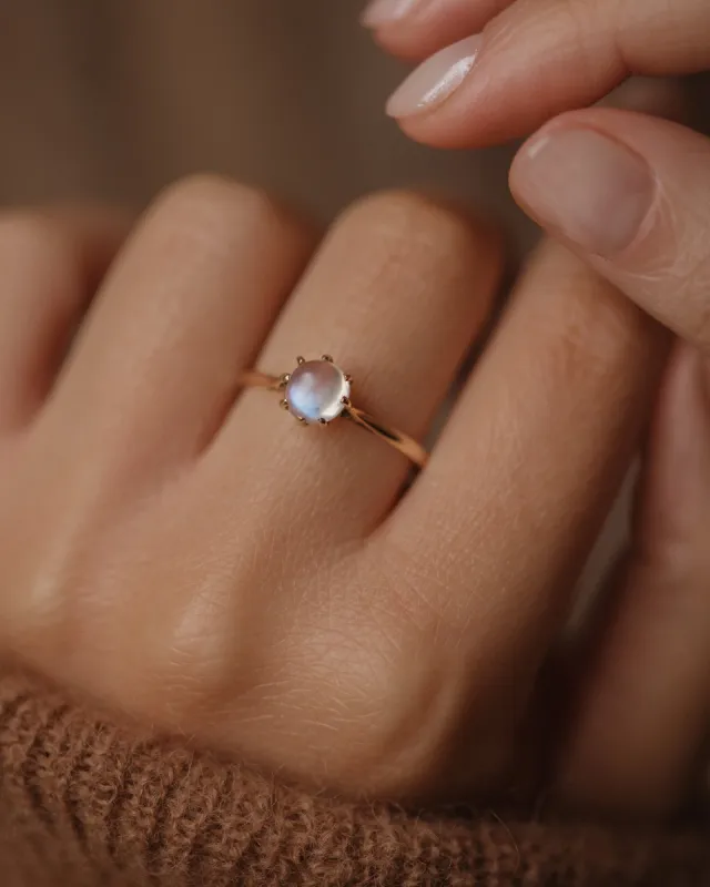 Marisol Vintage 9ct Gold Moonstone Solitaire Ring sold by Rock n Rose