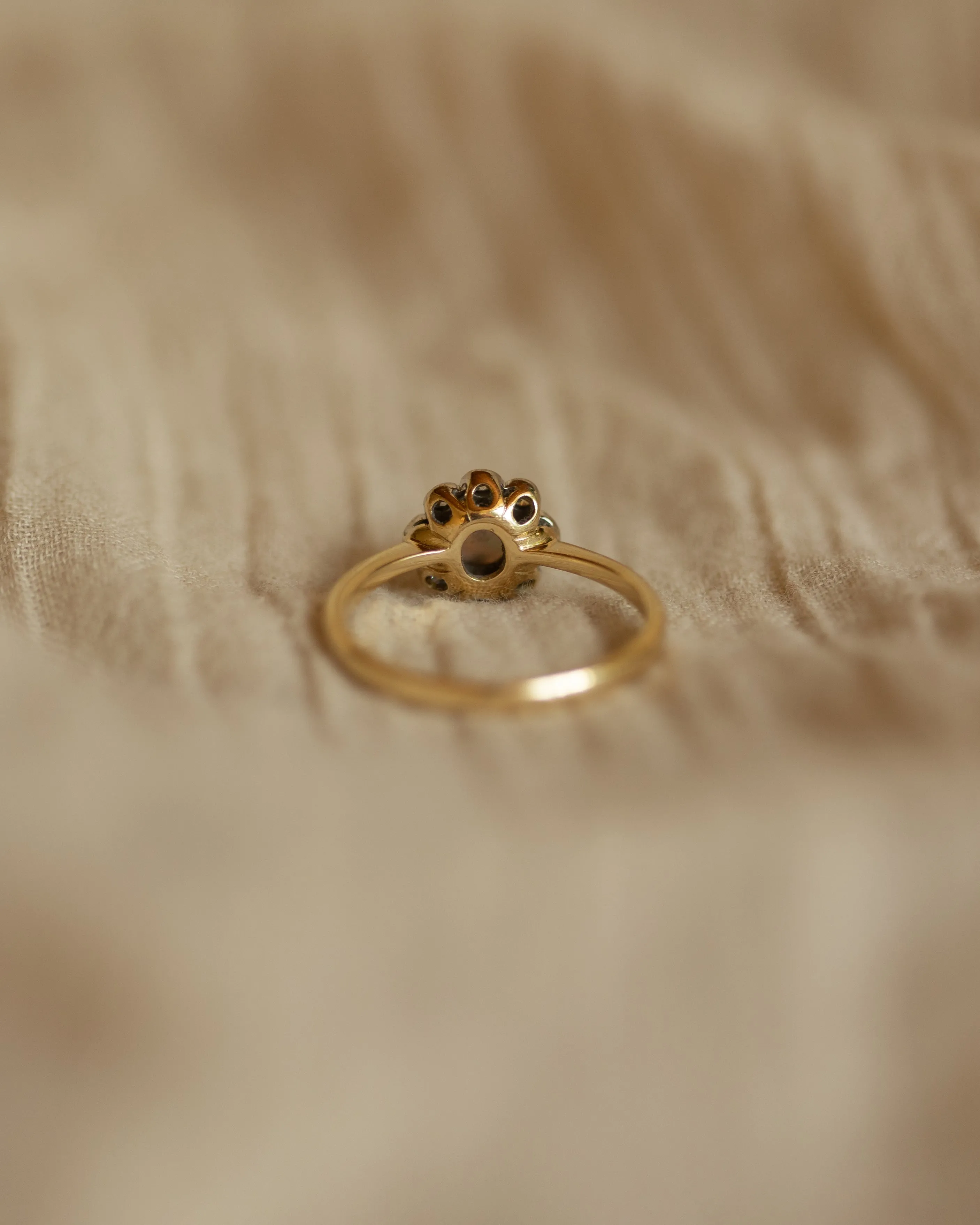 Madeline 1990 Vintage 18ct Gold Opal & Diamond Daisy Cluster Ring sold by Rock n Rose product image thumbnail 5