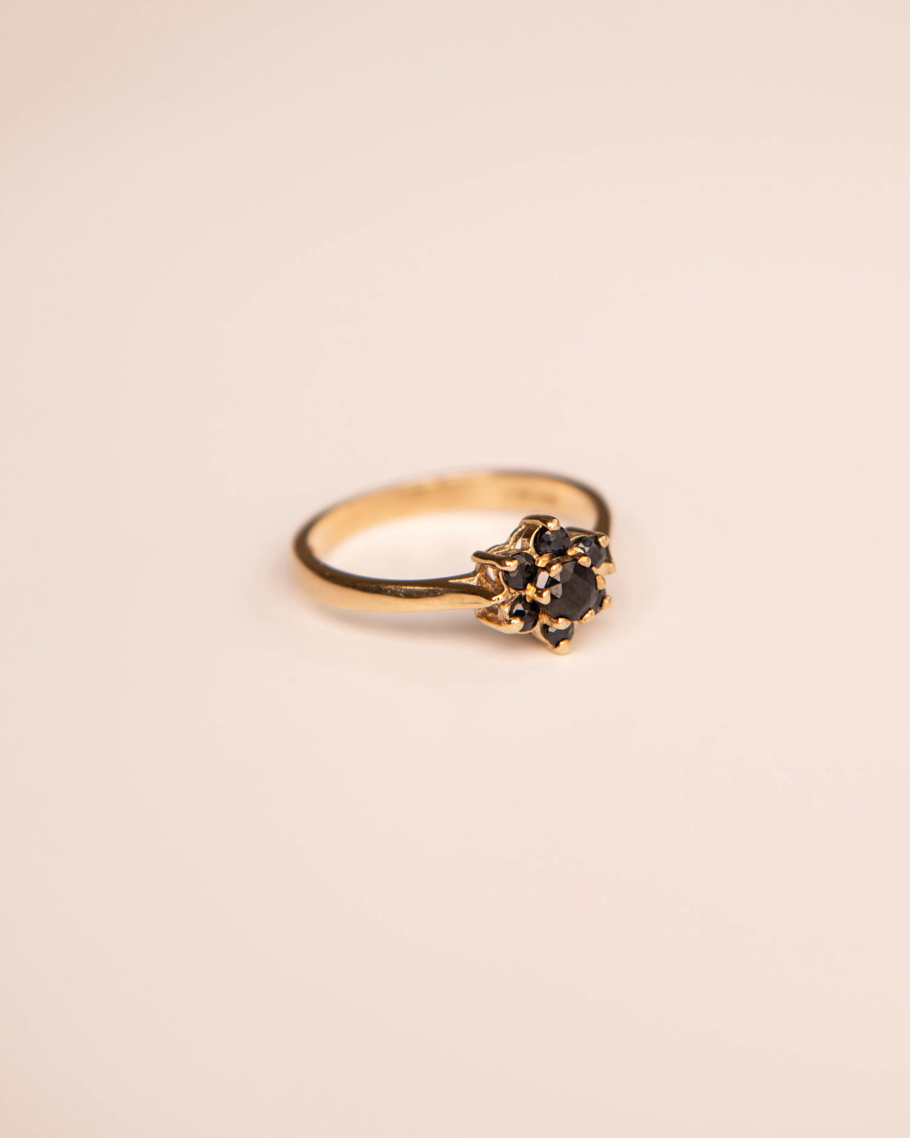 Calla 9ct Gold Vintage Sapphire Cluster Ring sold by Rock n Rose product image thumbnail 3