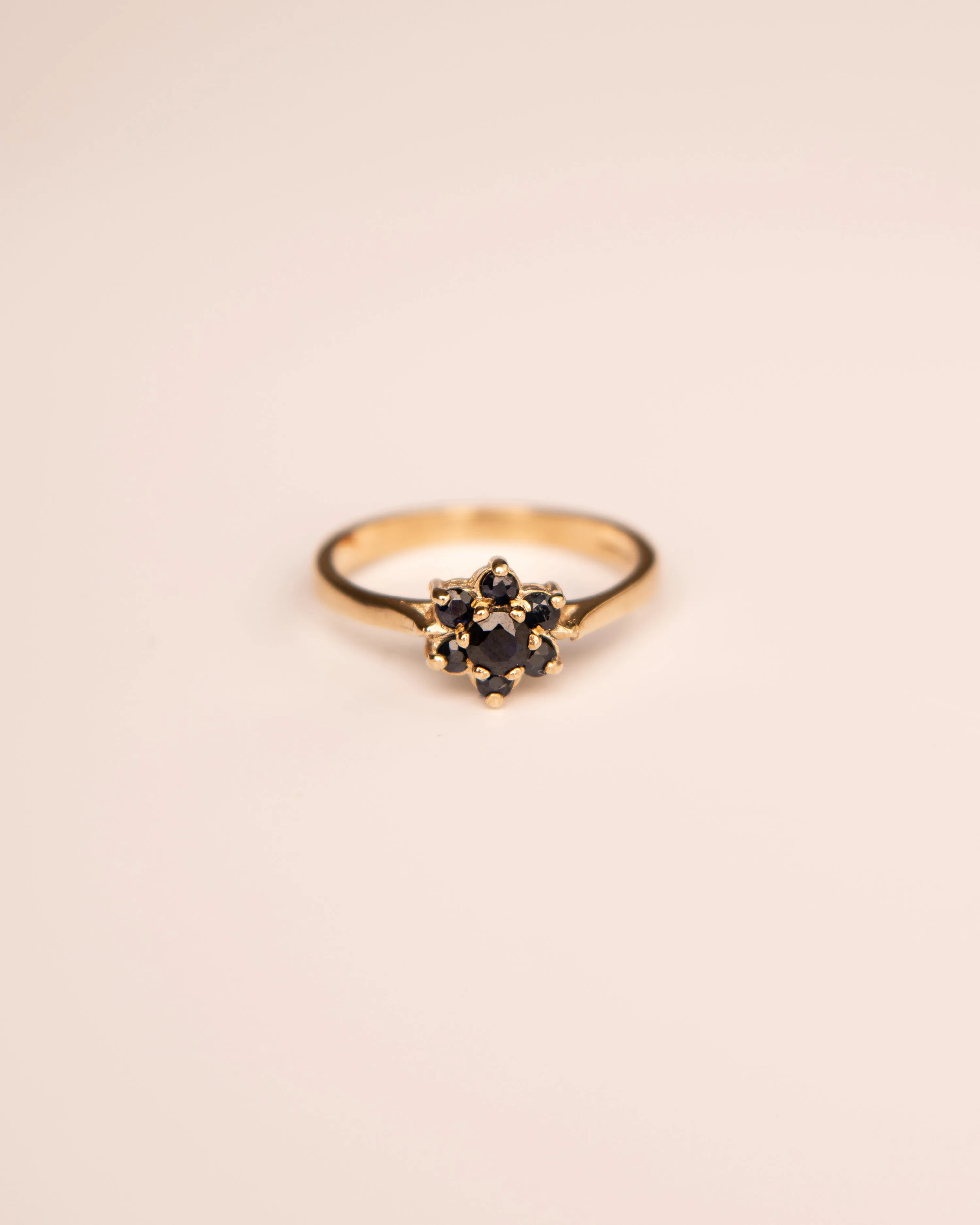 Calla 9ct Gold Vintage Sapphire Cluster Ring sold by Rock n Rose