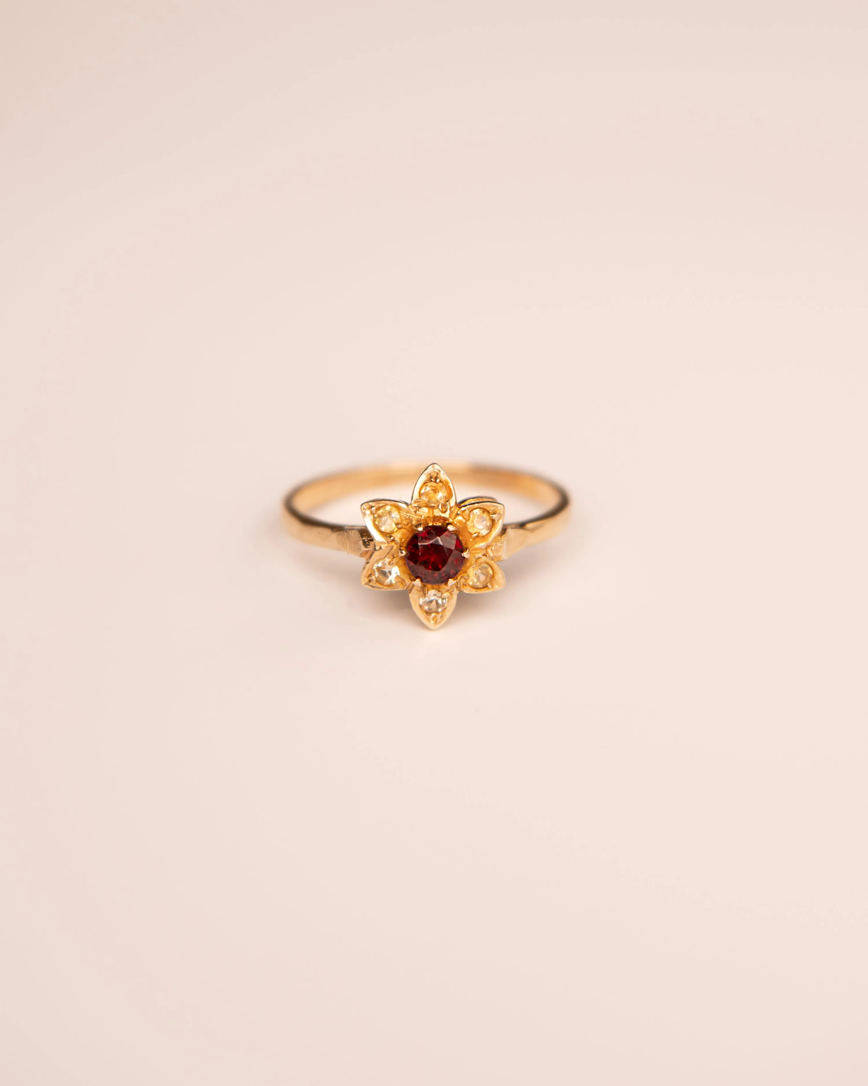Dahlia 9ct Gold Garnet Flower Ring sold by Rock n Rose product image thumbnail 3