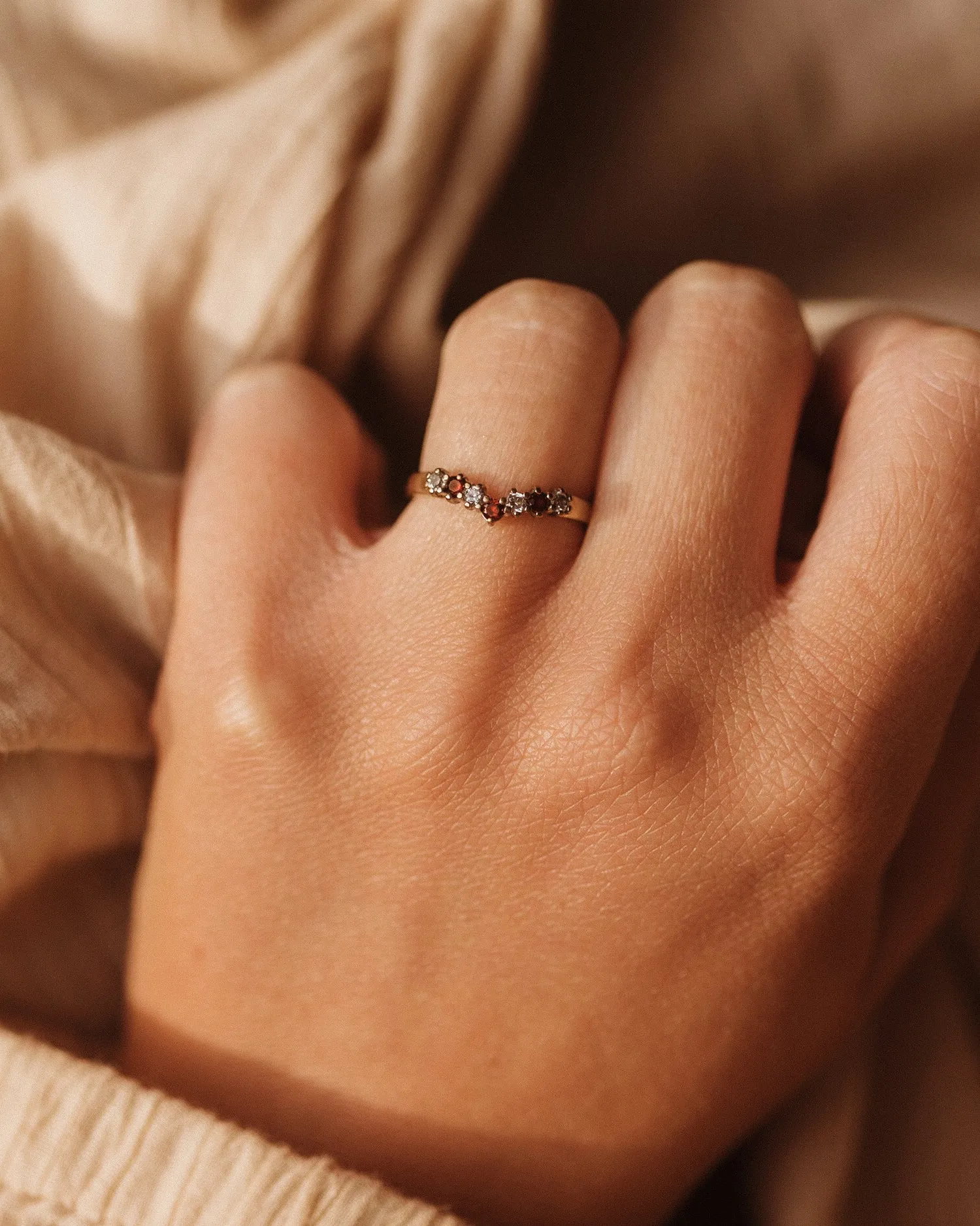 Constance 1975 9ct Gold Garnet Ring sold by Rock n Rose