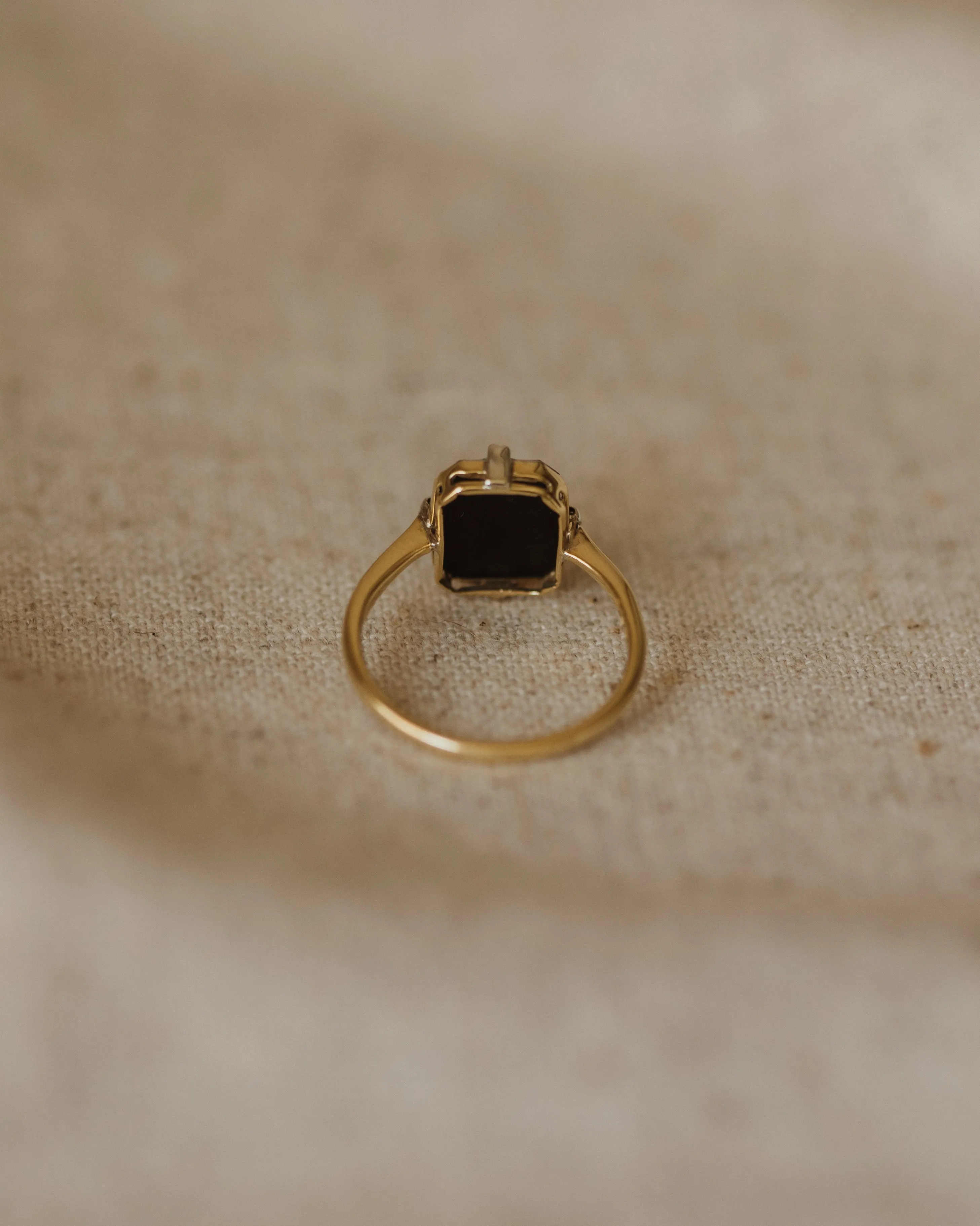 Mamie Vintage 9ct Gold Opal & Black Onyx Ring sold by Rock n Rose product image thumbnail 5