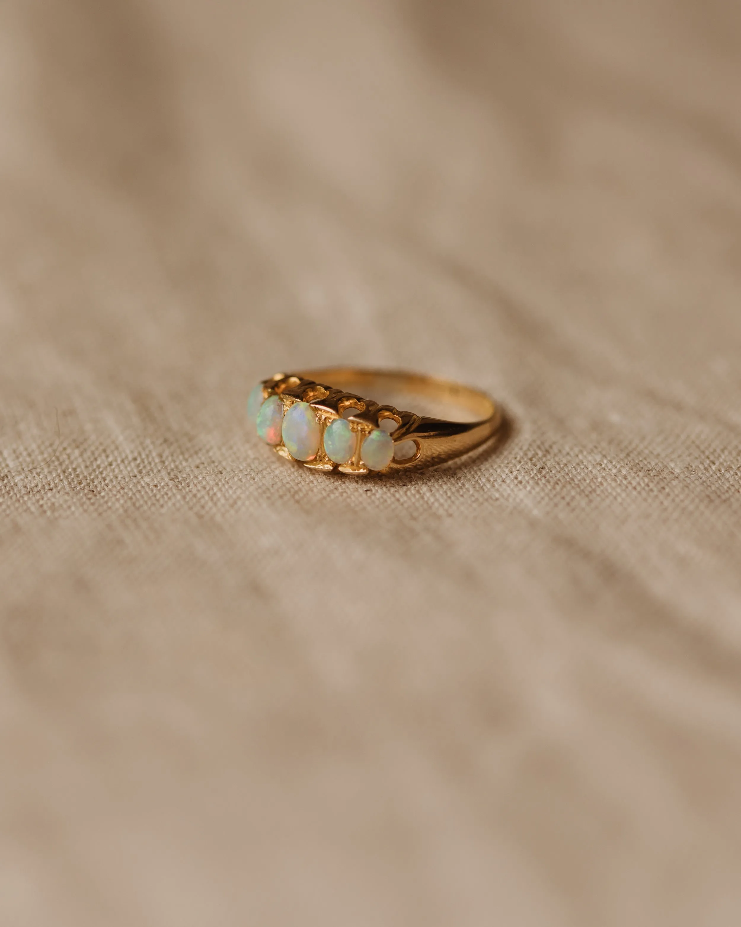 Alexandra Antique 18ct Gold Five Stone Opal Ring sold by Rock n Rose product image thumbnail 4