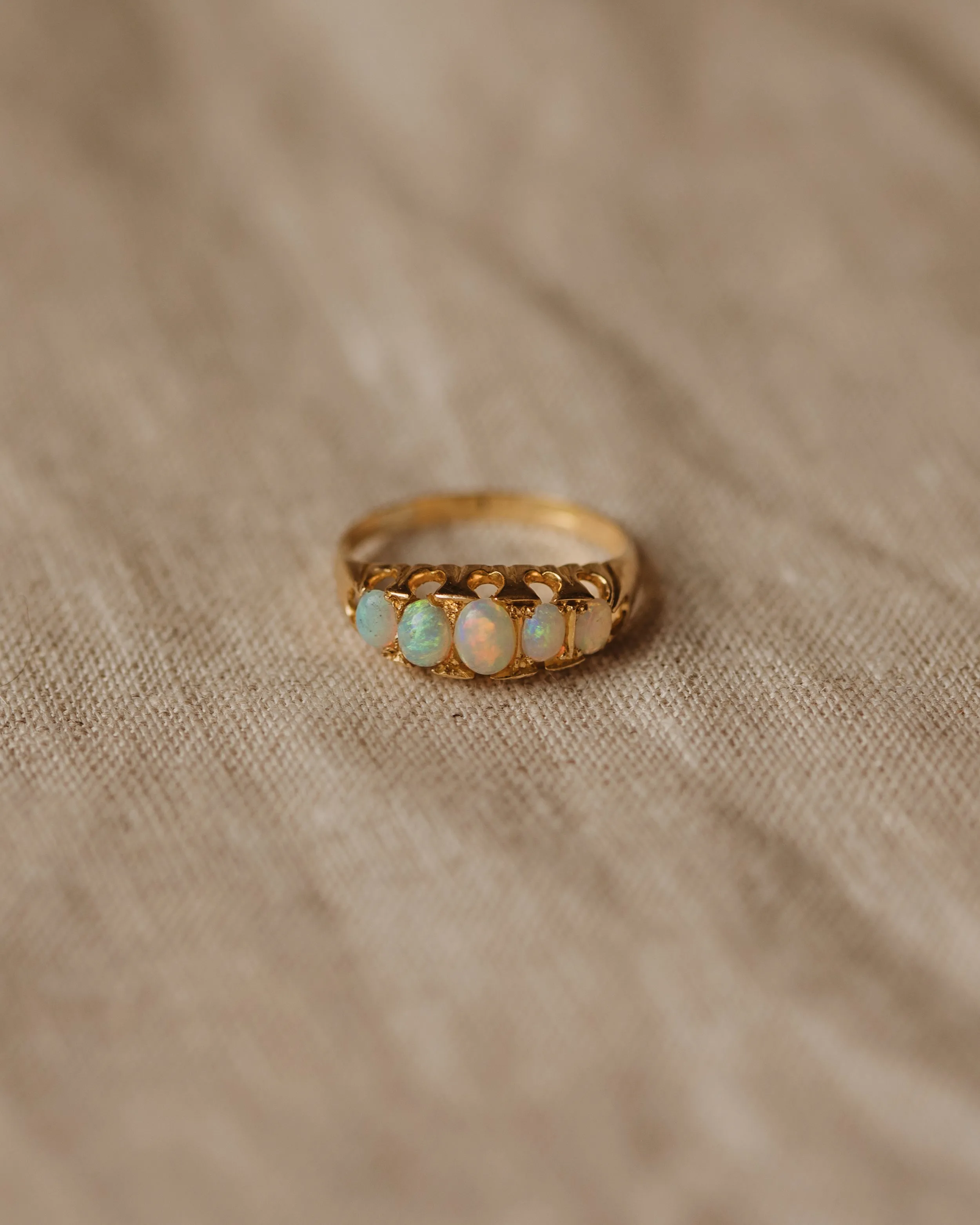 Alexandra Antique 18ct Gold Five Stone Opal Ring sold by Rock n Rose product image thumbnail 3